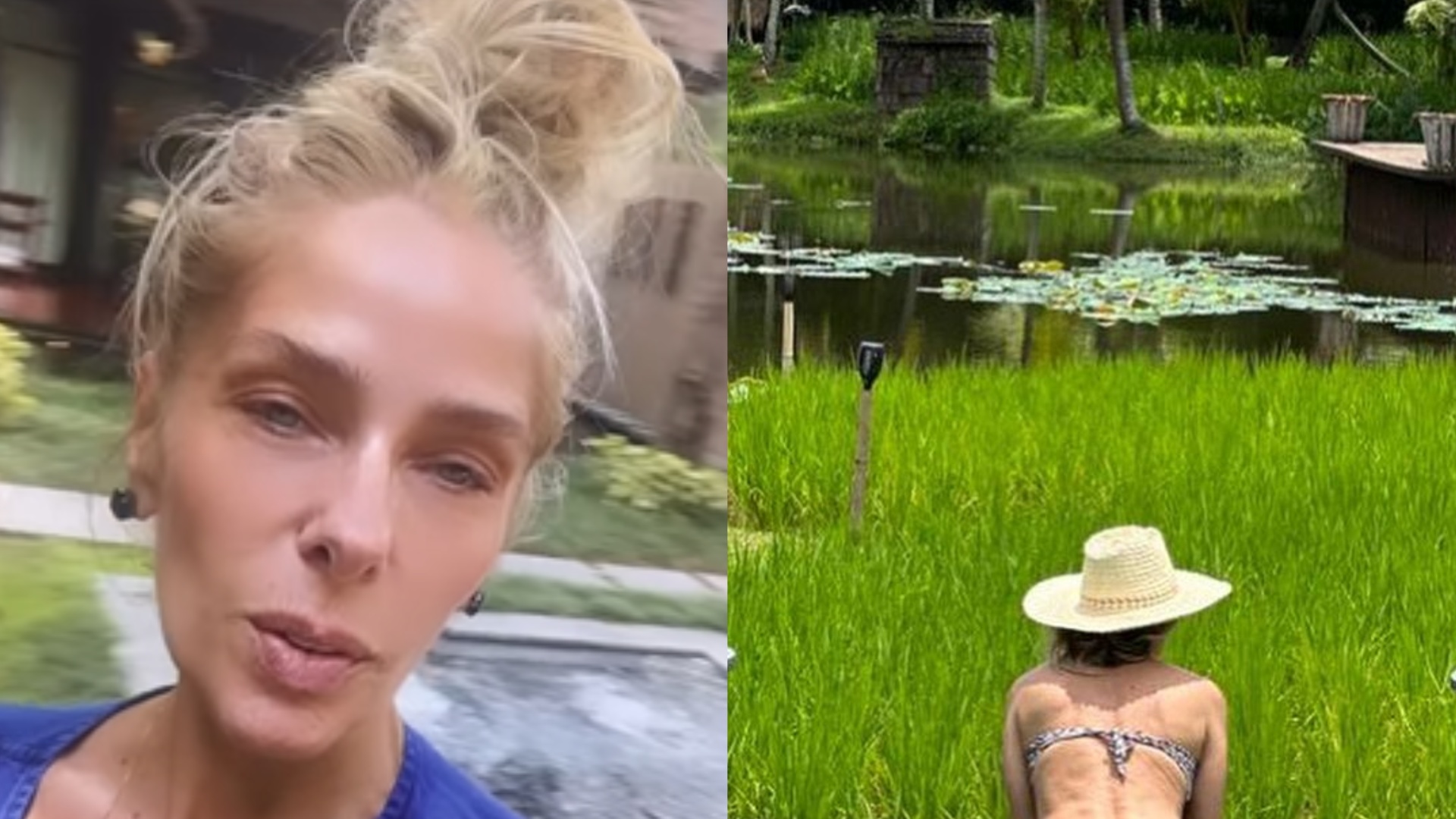 De férias, Adriane Galisteu posa de biquíni em piscina na Tailândia