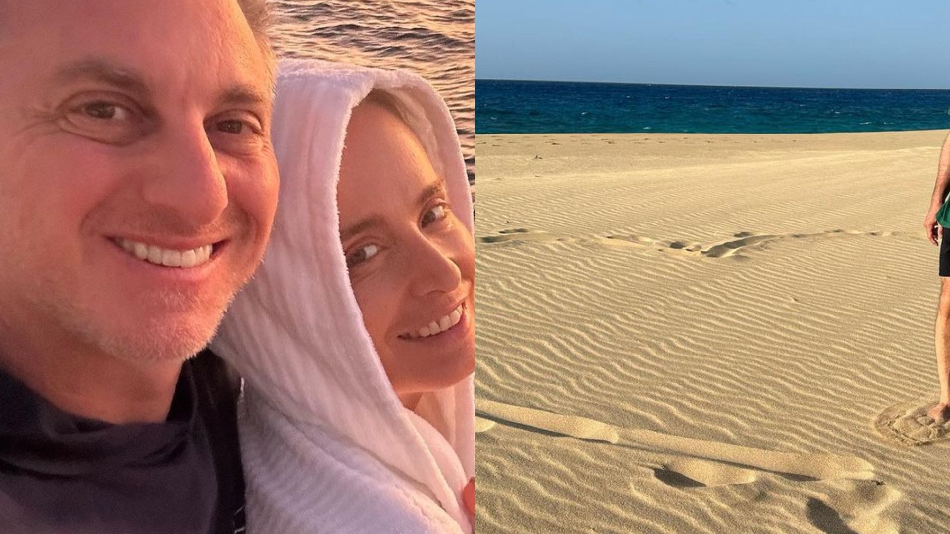 Angélica abre a intmidade e mostra momento romântico com Huck na praia: ‘Lindos’
