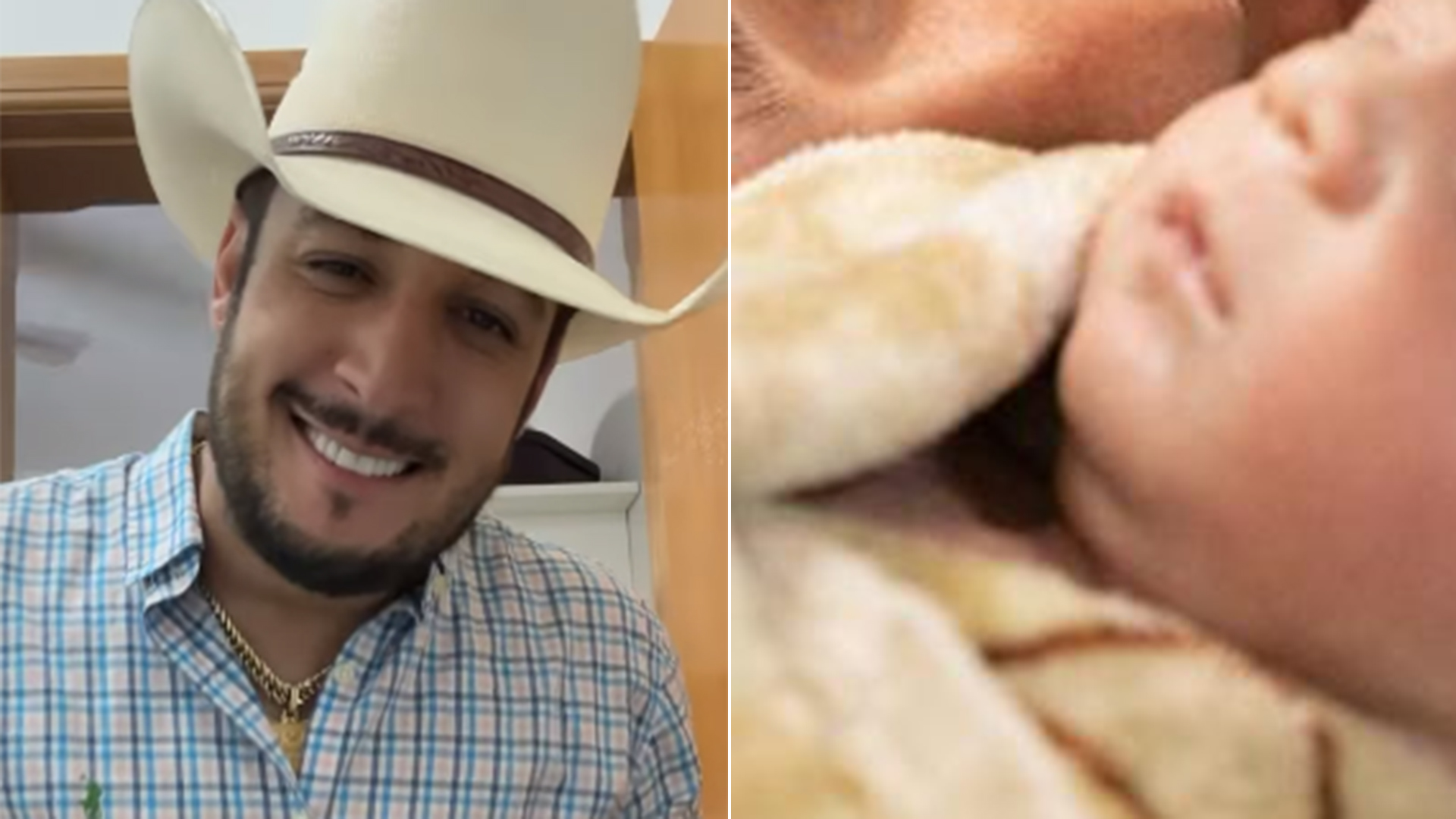 Sertanejo Barretto, da dupla com Bruno, apresenta seu filho recém-nascido, Isac