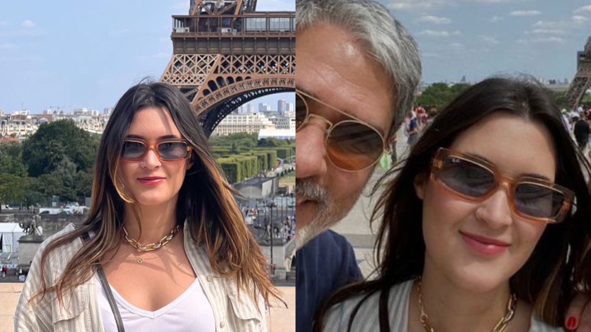 Bia Bonemer faz rara aparição com o pai, William Bonner, durante viagem em Paris