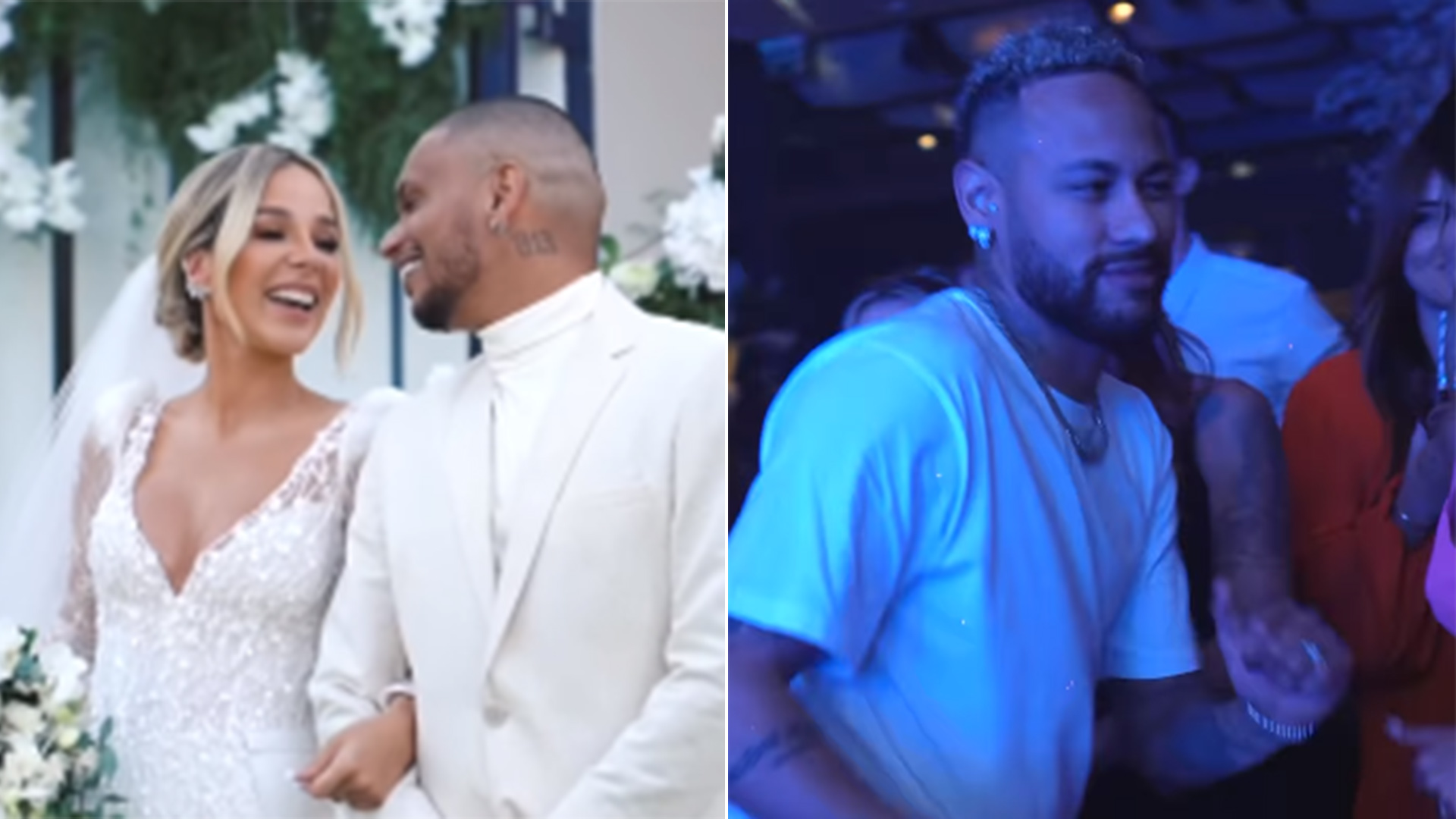 Noiva do parça de Neymar Jr, Bianca Coimbra exibe vídeos do casamento com Cris Guedes e da festa