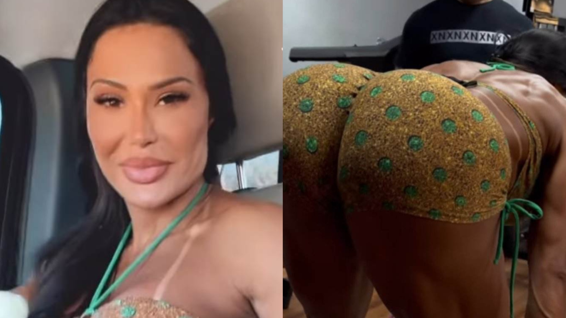 Bumbum de Gracyanne Barbosa surge aberto no treino e chama a atenção