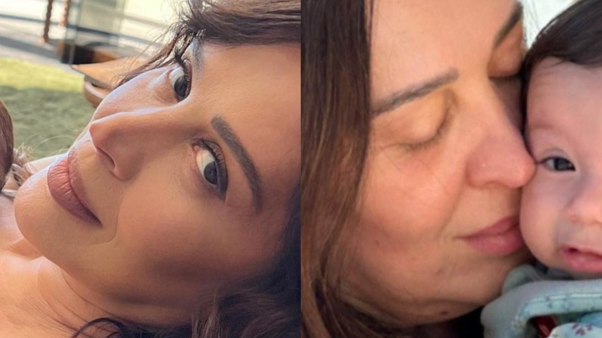 Sem maquiagem, Claudia Raia exibe rosto real em foto com Luca: ‘Dengo’