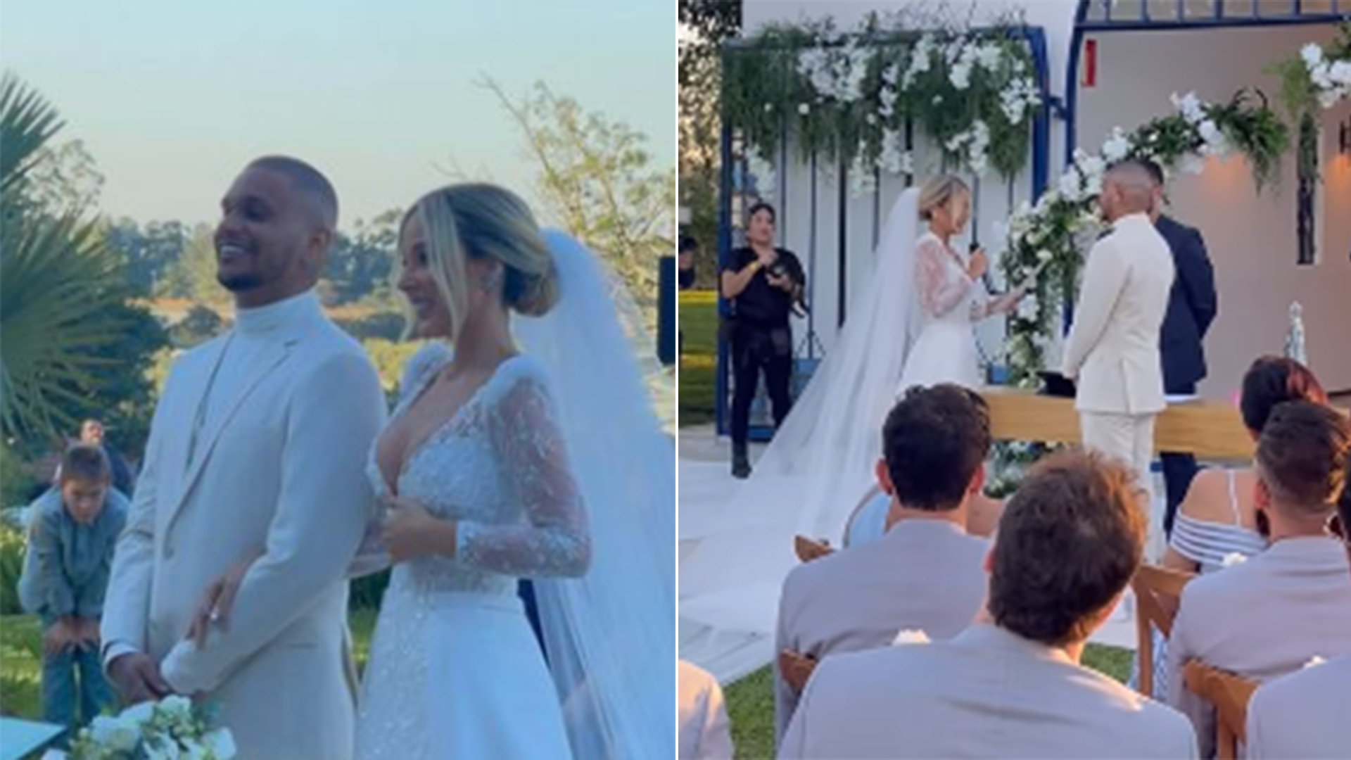 Veja o vestido de noiva de Bianca Coimbra, que casou com o parça de Neymar Jr, Cris Guedes