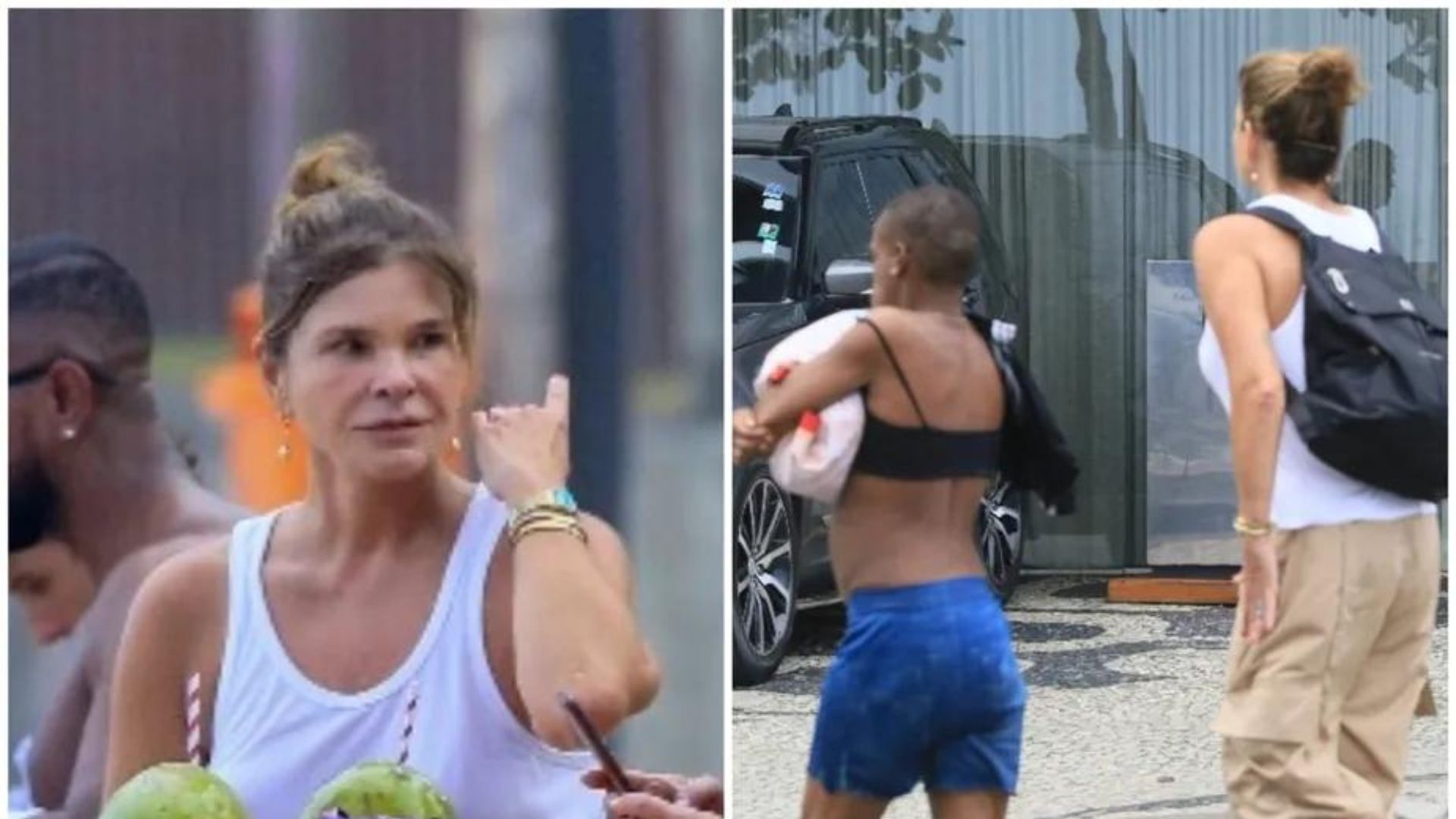 Em flagras, Cristiana Oliveira interrompe passeio e ajuda mulher em situação de rua