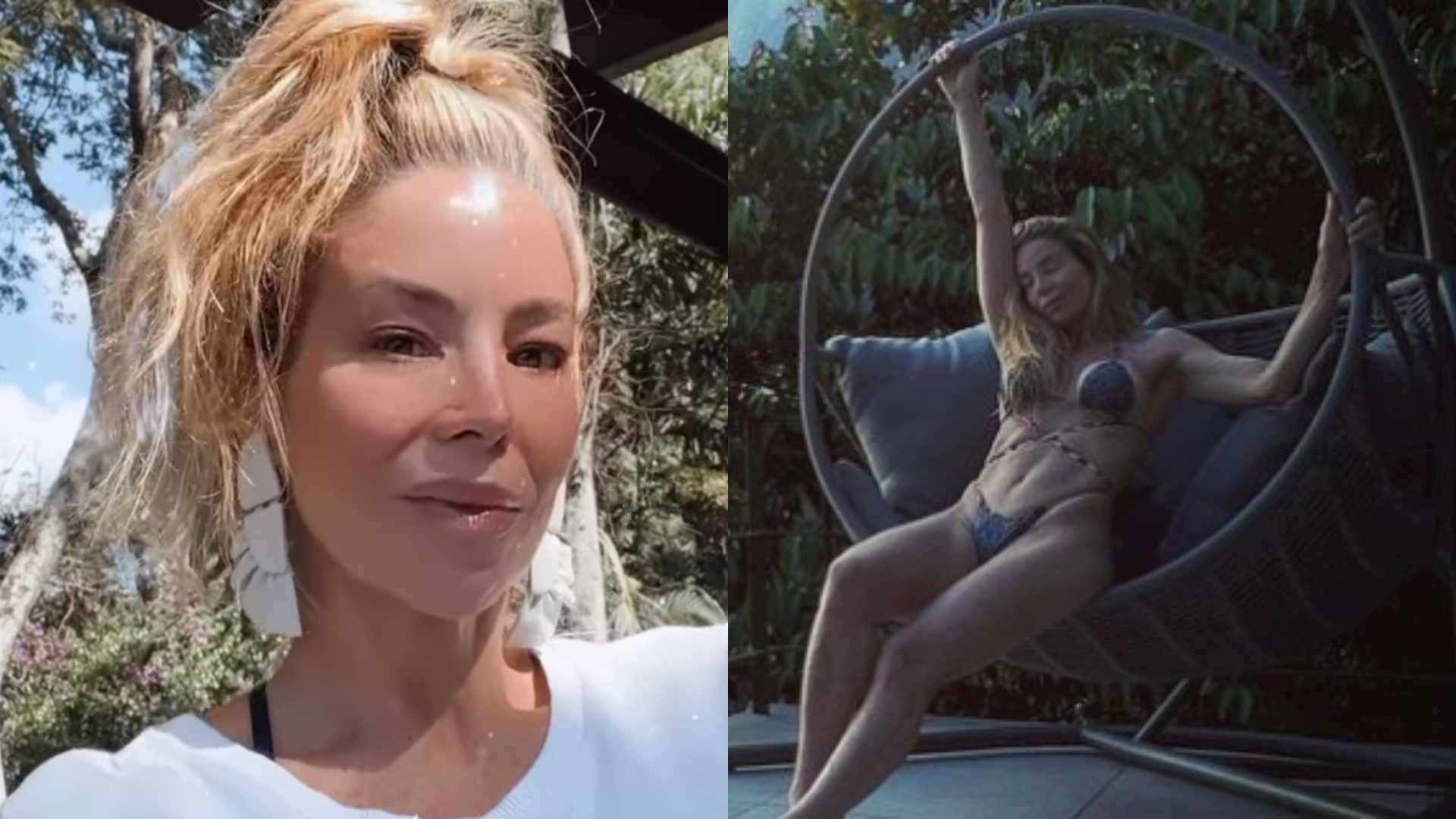 De biquíni, Danielle Winits aproveita tempo sozinha e celebra: ‘Me agradeci’