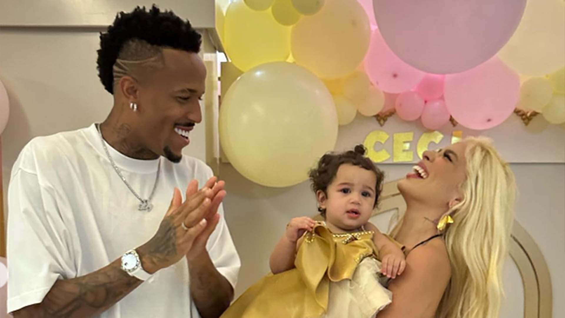 Éder Militão e Karoline Lima organizam festa luxuosa para a filha