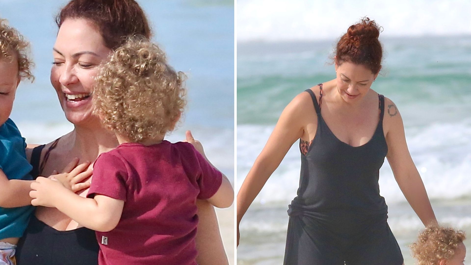 Dois anjinhos! Fabíula Nascimento vai à praia com os gêmeos e beleza encanta