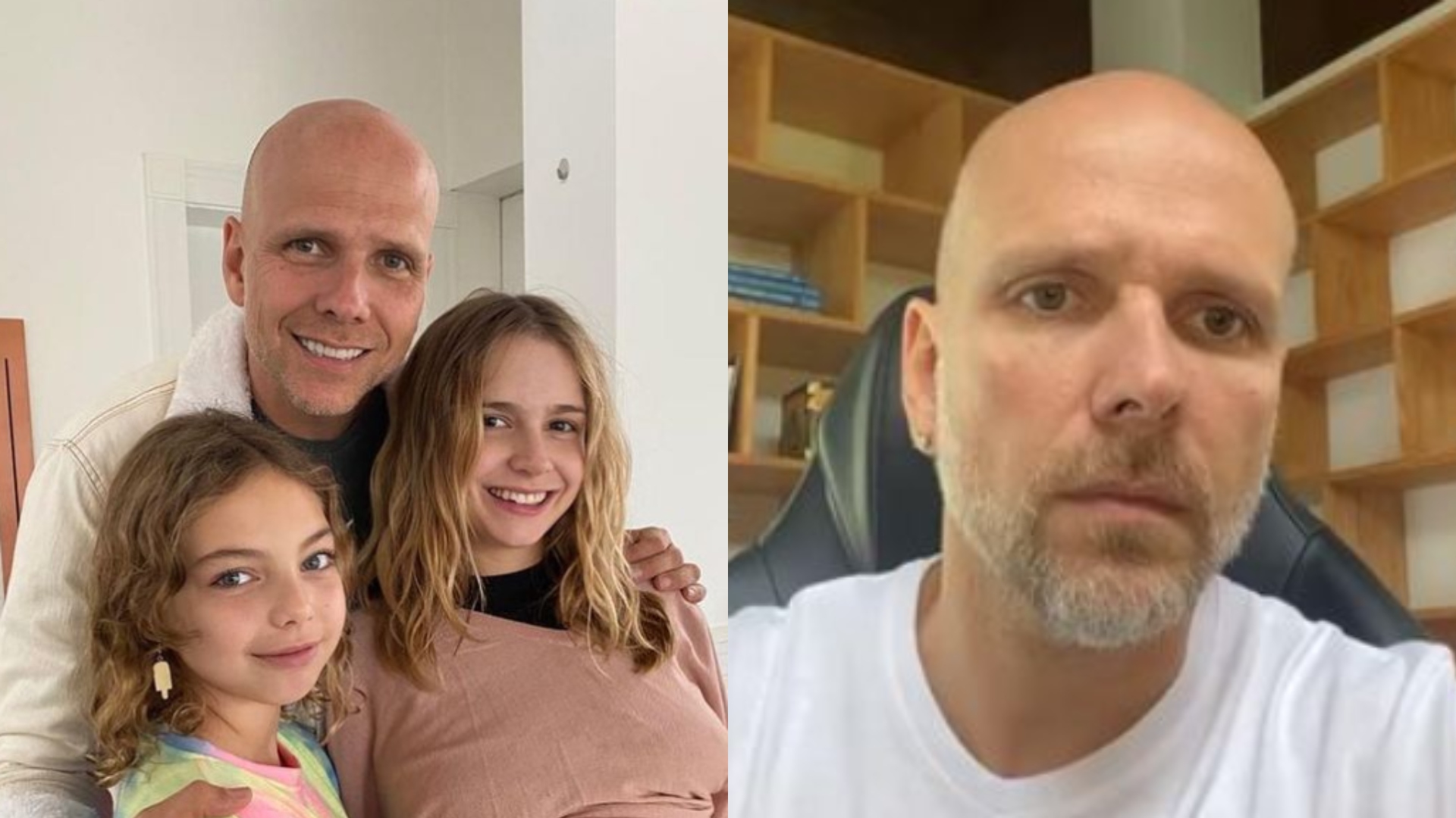 Fernando Scherer faz tatuagens para homenagear filhas, Brenda e Isabella