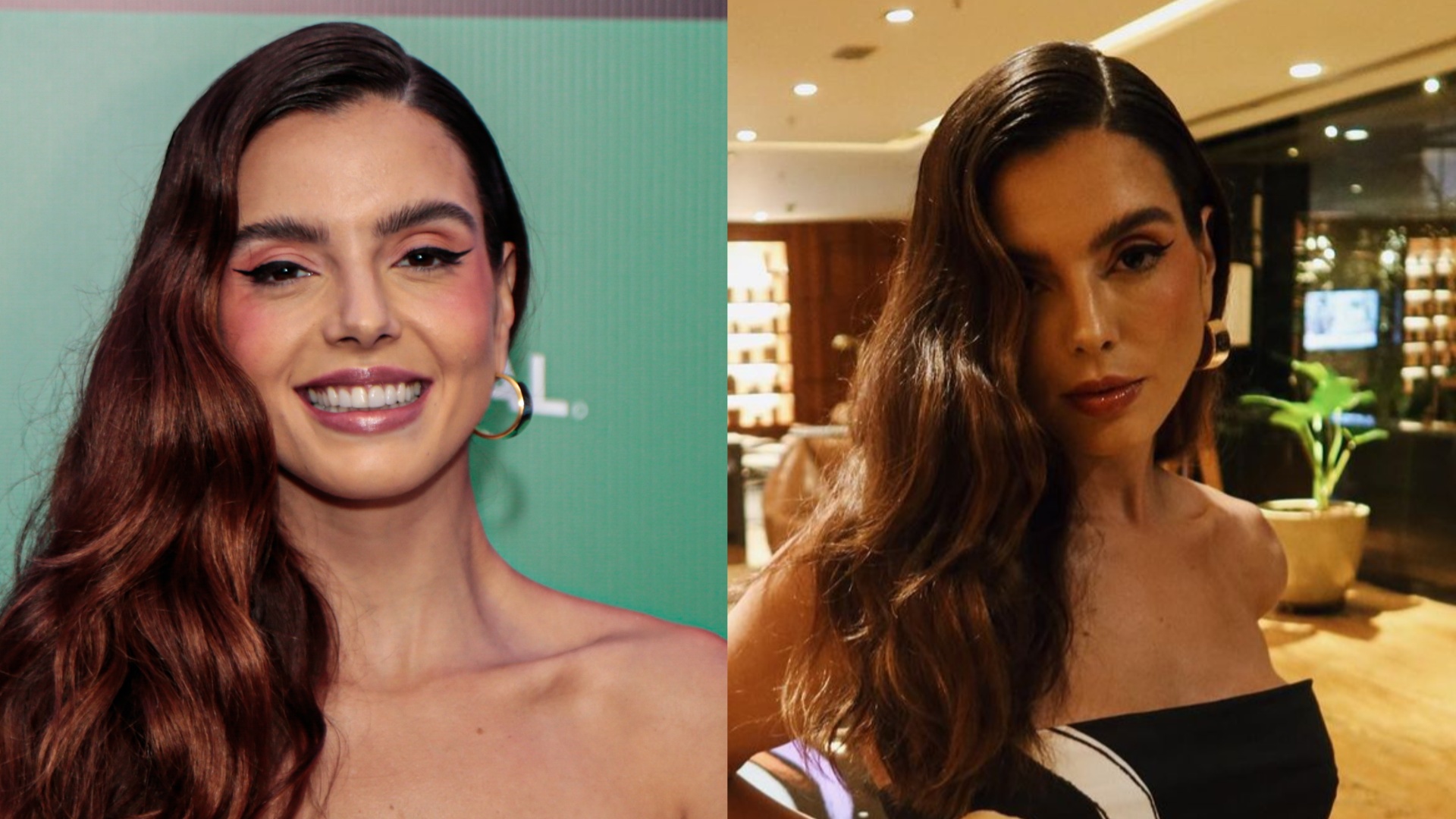 De vestido midi estampado, Giovanna Lancellotti esbanja beleza em noitada: ”Bem sereia”