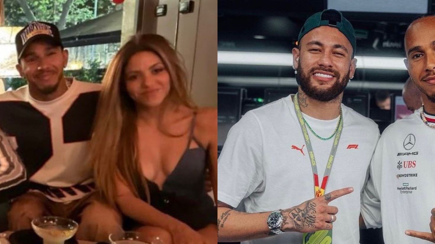 Neymar curte balada ao lado de Shakira e Hamilton em Barcelona