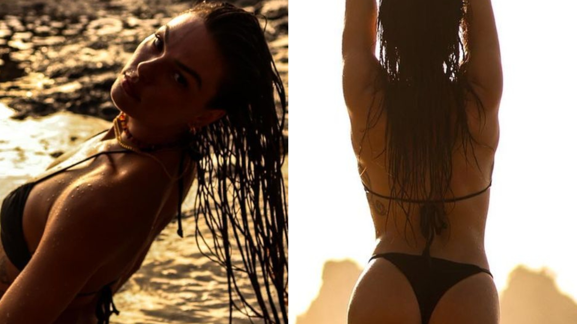 No mar, Isis Valverde dá show de beleza natural ao surgir de biquíni: ‘Sereia’