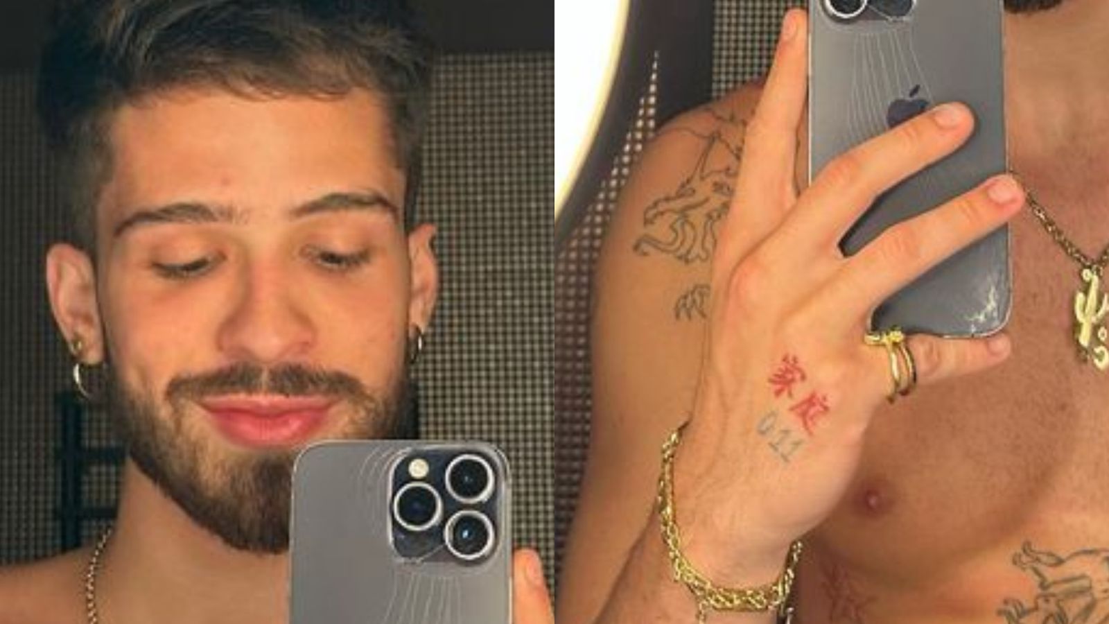 Sem camisa, João Guilherme exibe peitoral tatuado e provoca: “Quente”