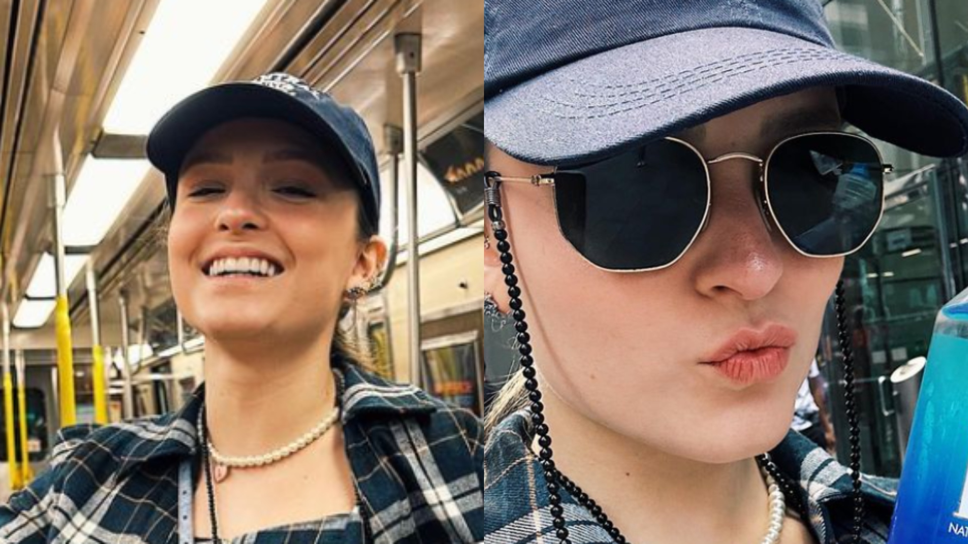 Larissa Manoela anda de metrô em Nova York, Estados Unidos, com bolsa luxuosa