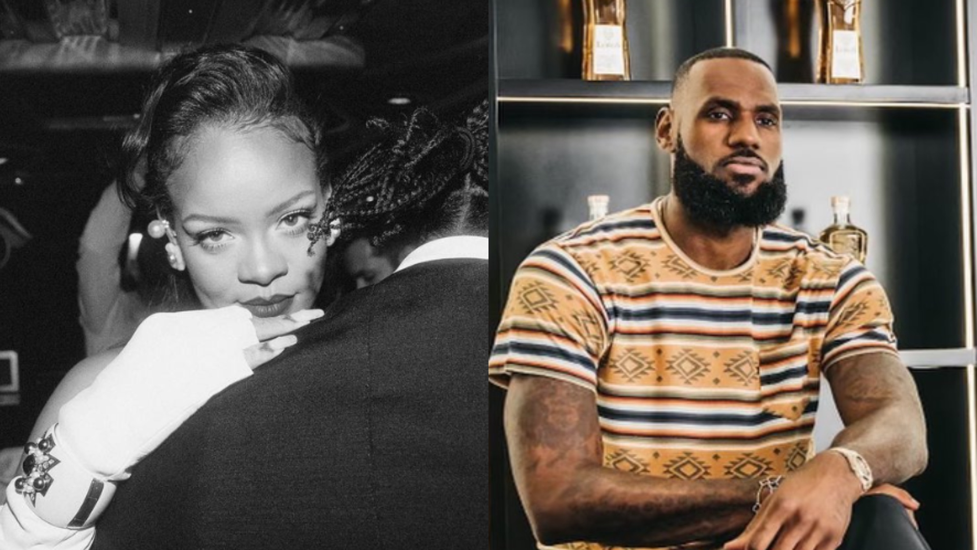 Gravidíssima, Rihanna recebe carinha especial na barriga de LeBron James