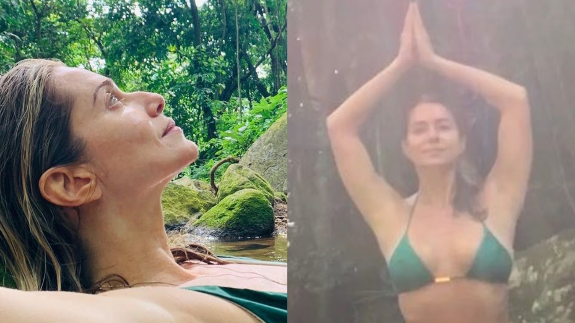 Aos 49 anos, Leticia Spiller dá show de beleza natural na cachoeira: ‘Espetáculo’