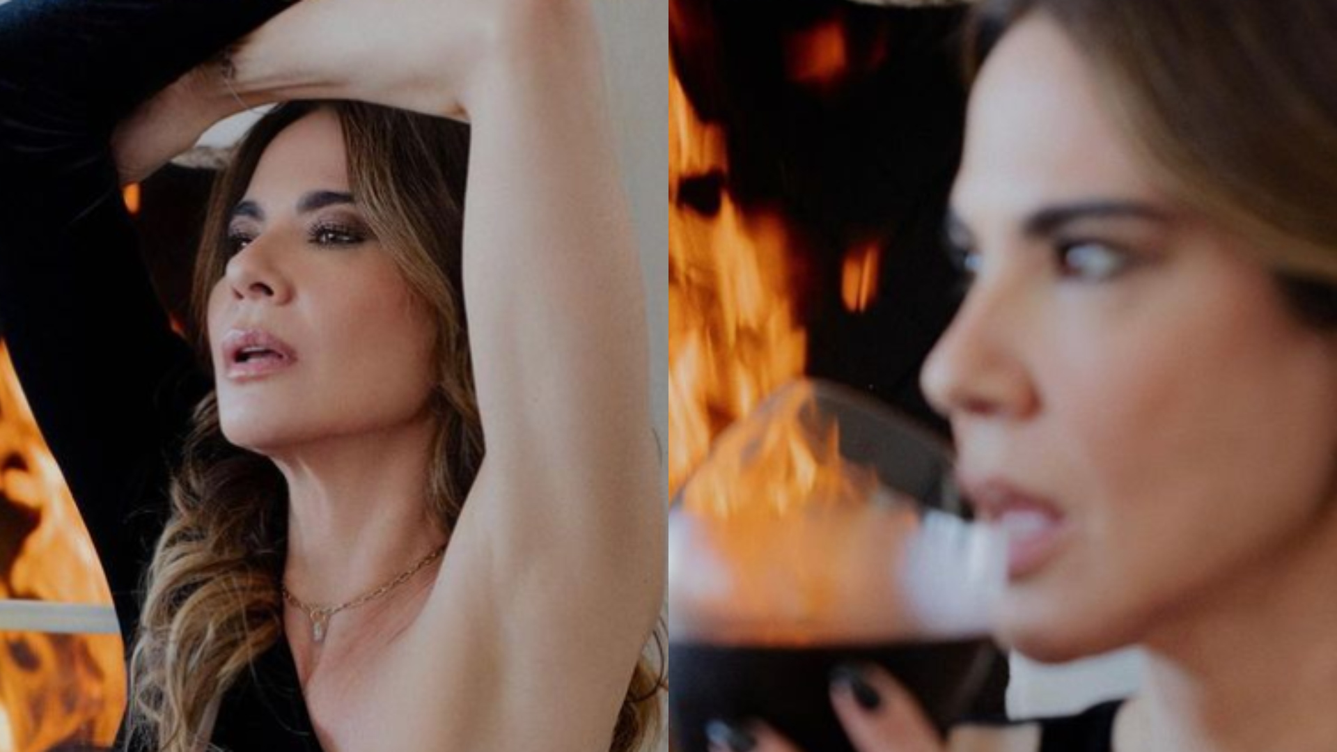 Luciana Gimenez dispensa sutiã em look transparente e deixa internautas babando