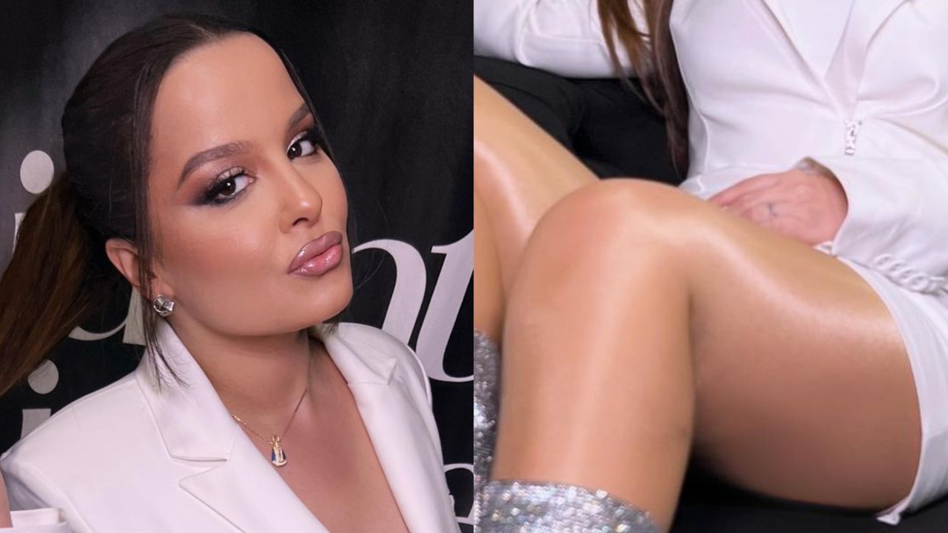 De look micro, Maiara revela pernões em meia-calça: ‘Perfeita’