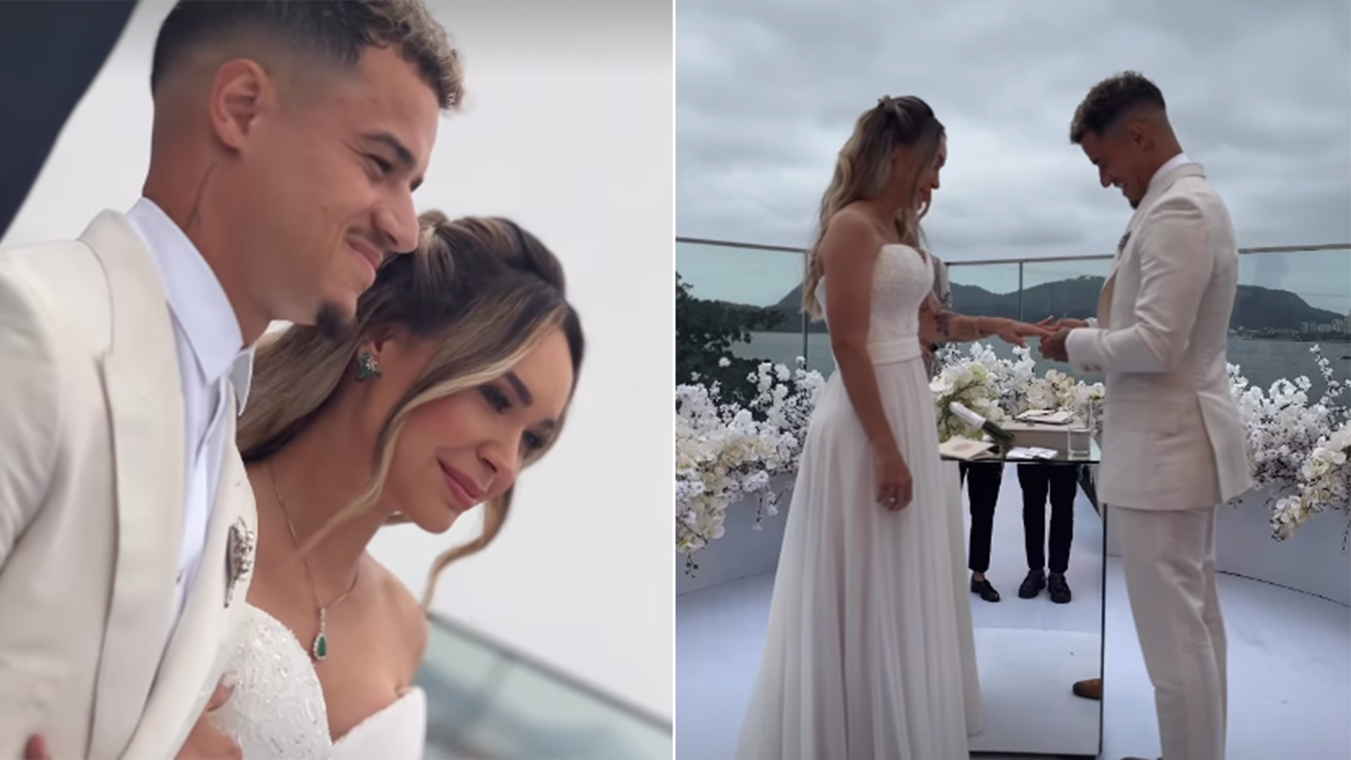 Philippe Coutinho renova os votos de casamento com a esposa, Ainê, em festa luxuosa