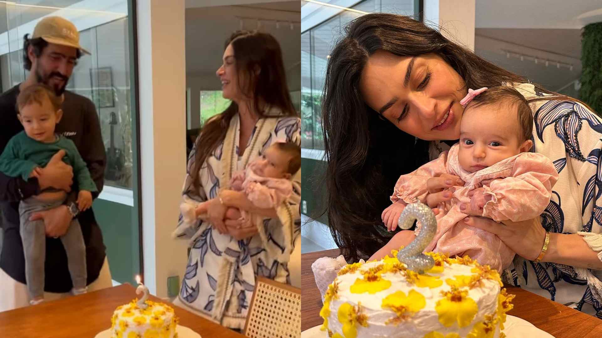 Com festa intimista, Thaila Ayala e Renato Góes comemoram os dois meses da filha