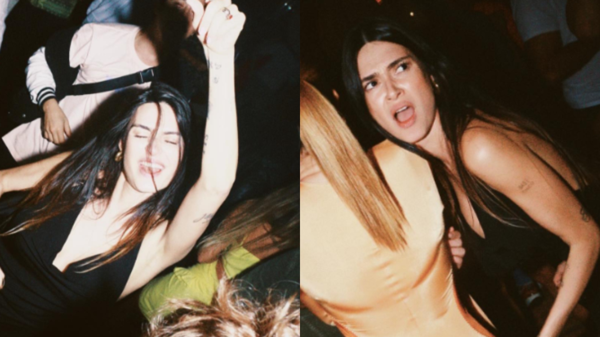Thaila Ayala causa em fotos no aniversário de Fe Paes Leme, com direito a mão boba