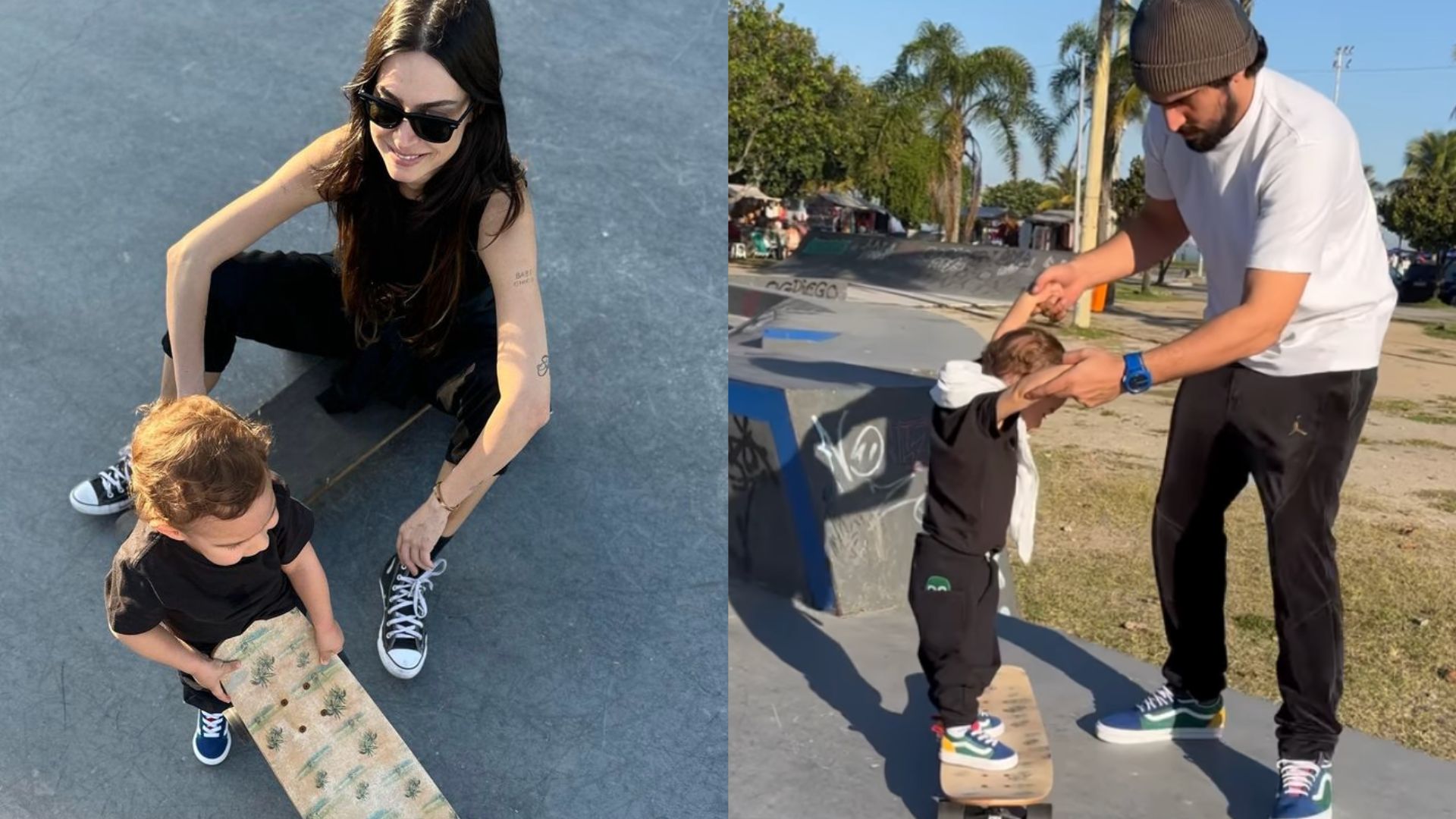 Thaila Ayala mostra o filho andando de skate pela primeira vez: ‘Sozinho’