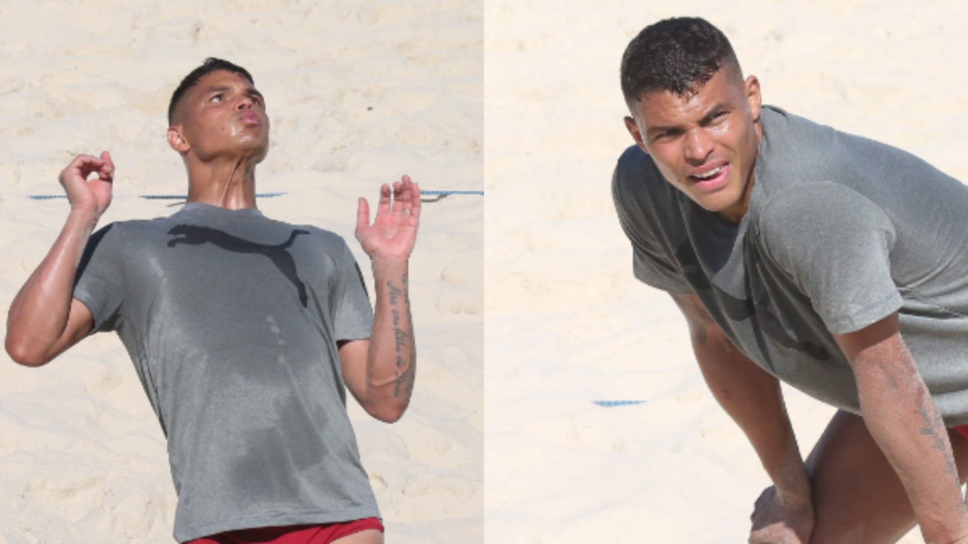 Thiago Silva joga futevôlei em praia do Rio em meio a especulações de volta ao futebol brasileiro