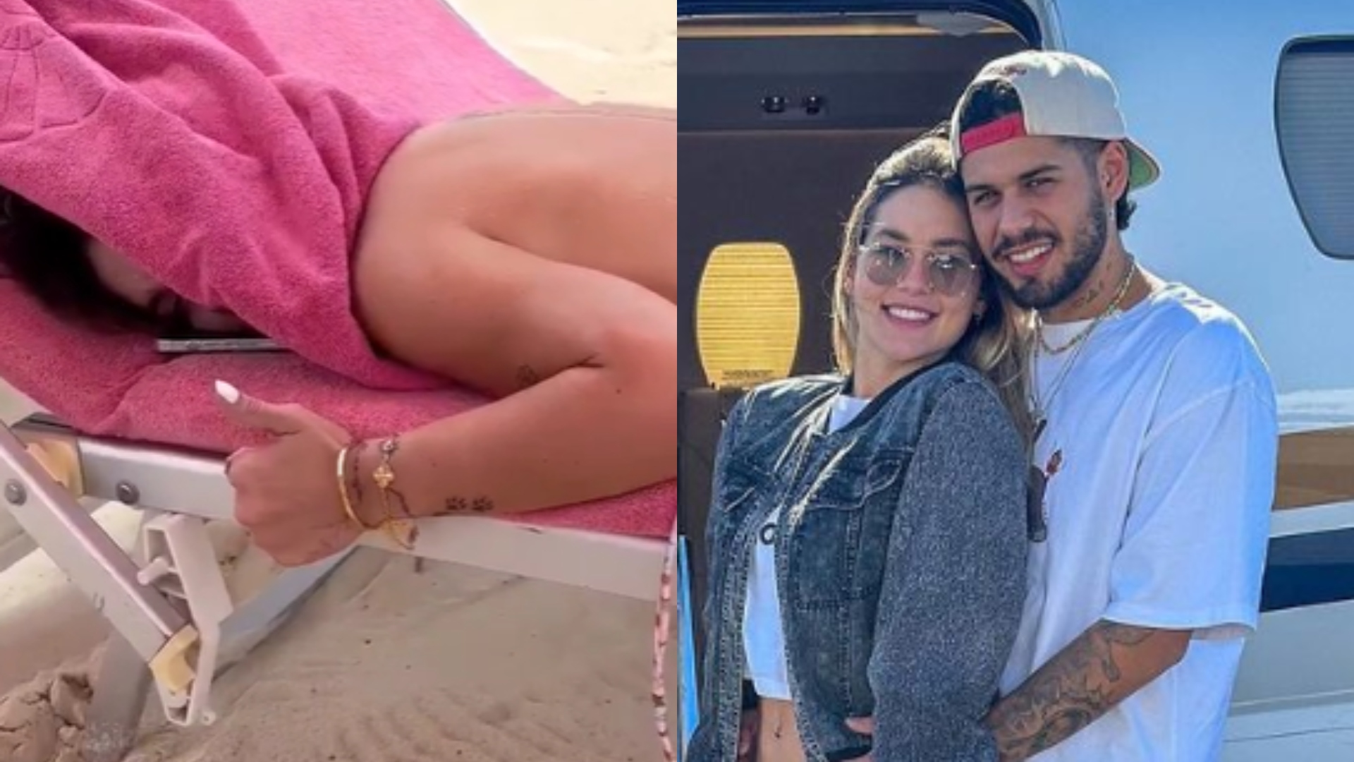 Zé Felipe zomba de Virginia por se recusar a sair da praia mesmo com chuva