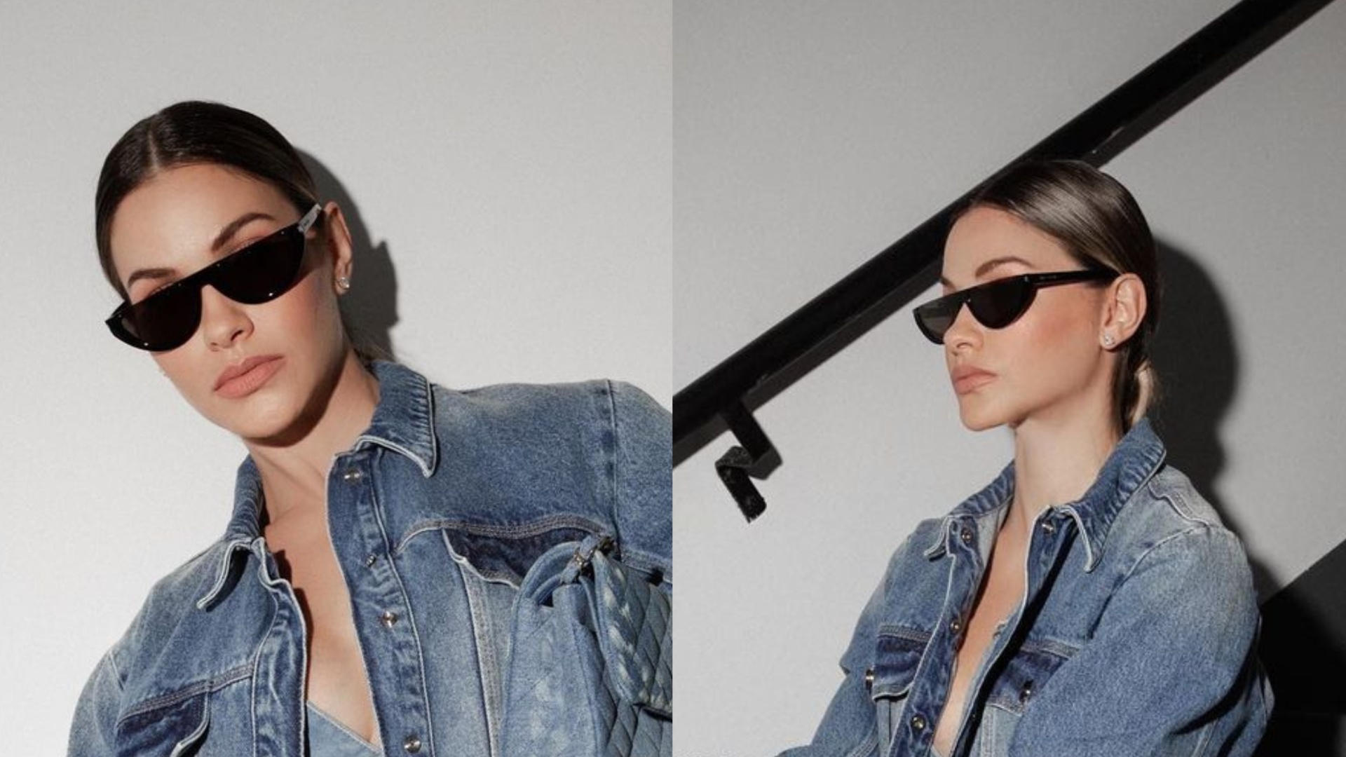 Fazendo carão, Andressa Suita arrasa ao posar com look todo jeans: ”Tá se achando a lindona, né?”