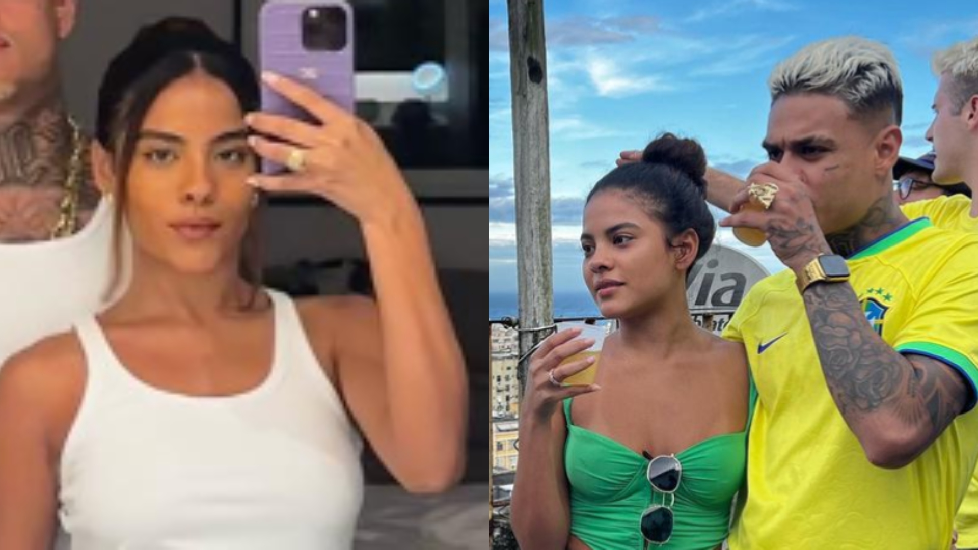 Bella Campos e MC Cabelinho posam com looks combinando: ‘Paz’
