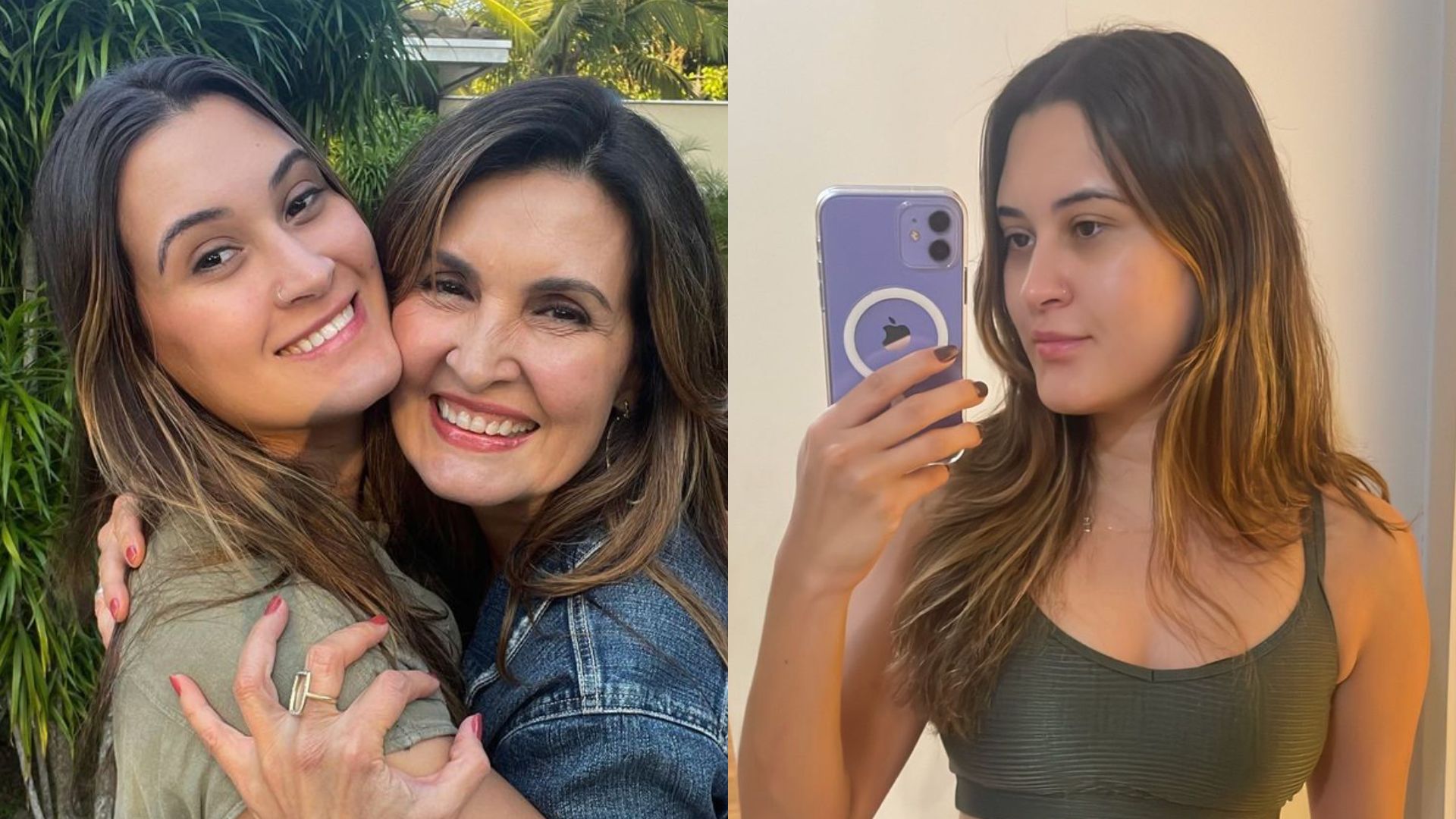 Filha de Fátima Bernardes exibe barriga sarada e cinturinha PP em selfie pós treino