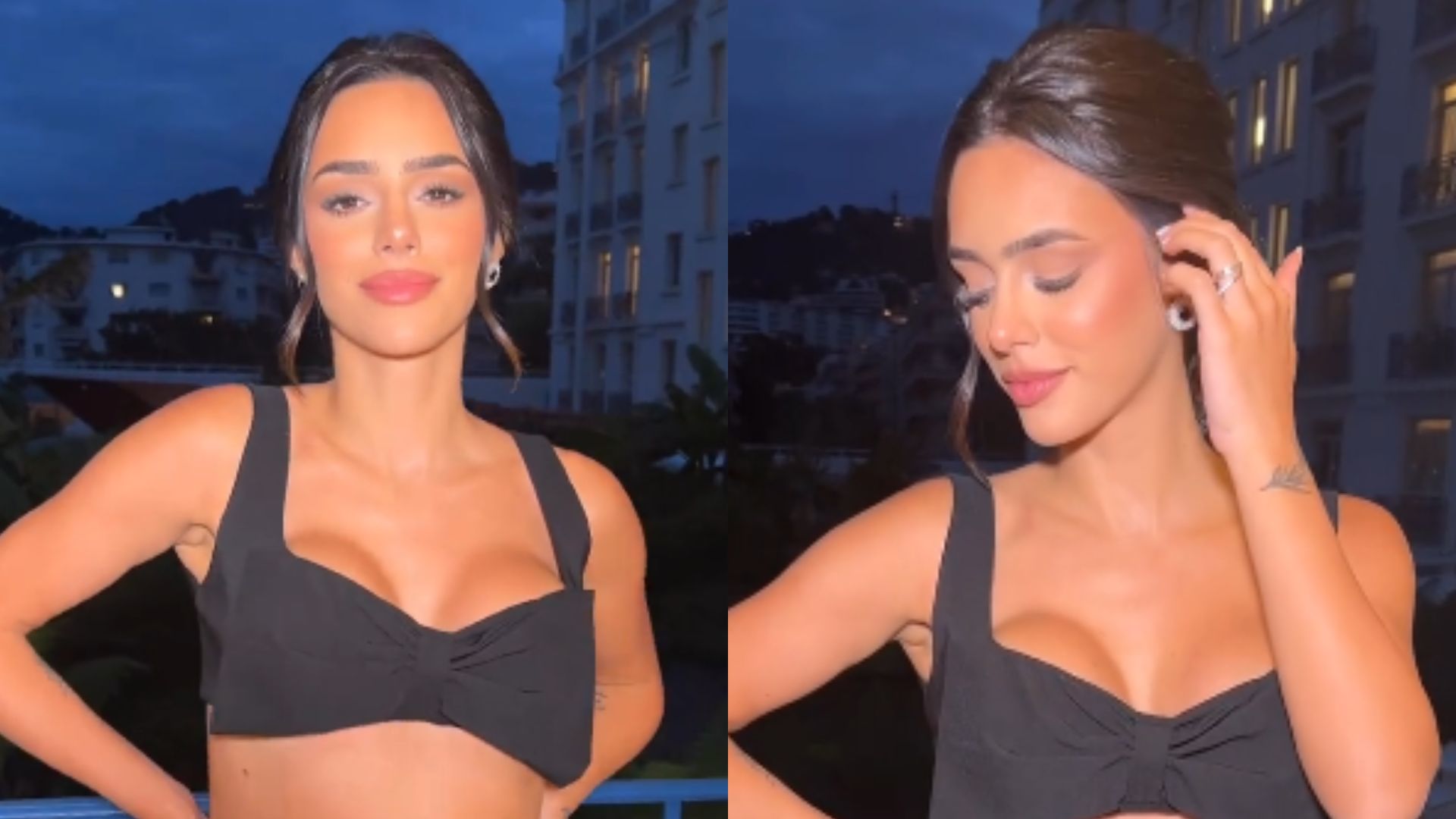 Grávida, Bruna Biancardi exibe barriguinha em look preto arrasador