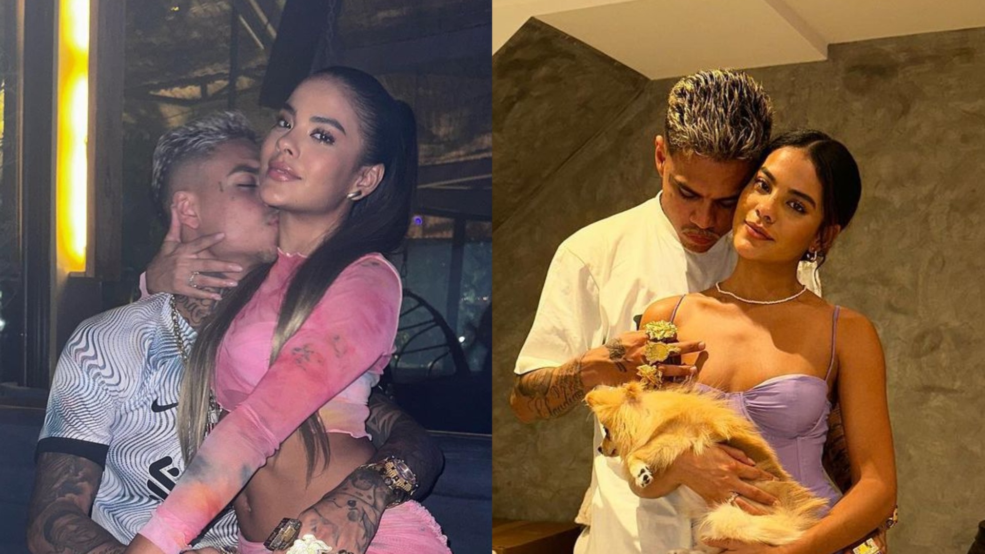 Após tatuagem para Bella Campos, MC Cabelinho posa com a atriz: ”Casal referência”