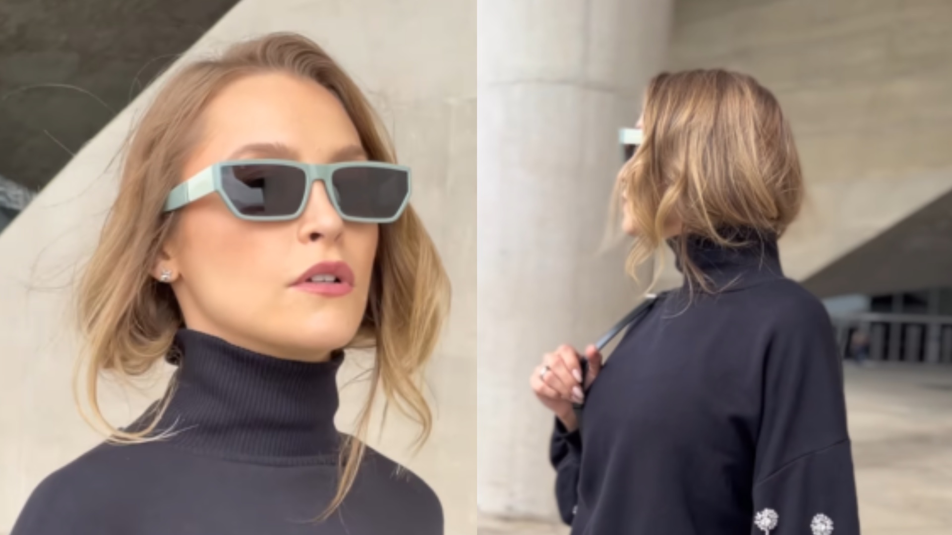 Poderosa, Carla Diaz aposta no carão ao posar com look all black: ”Muito elegante”