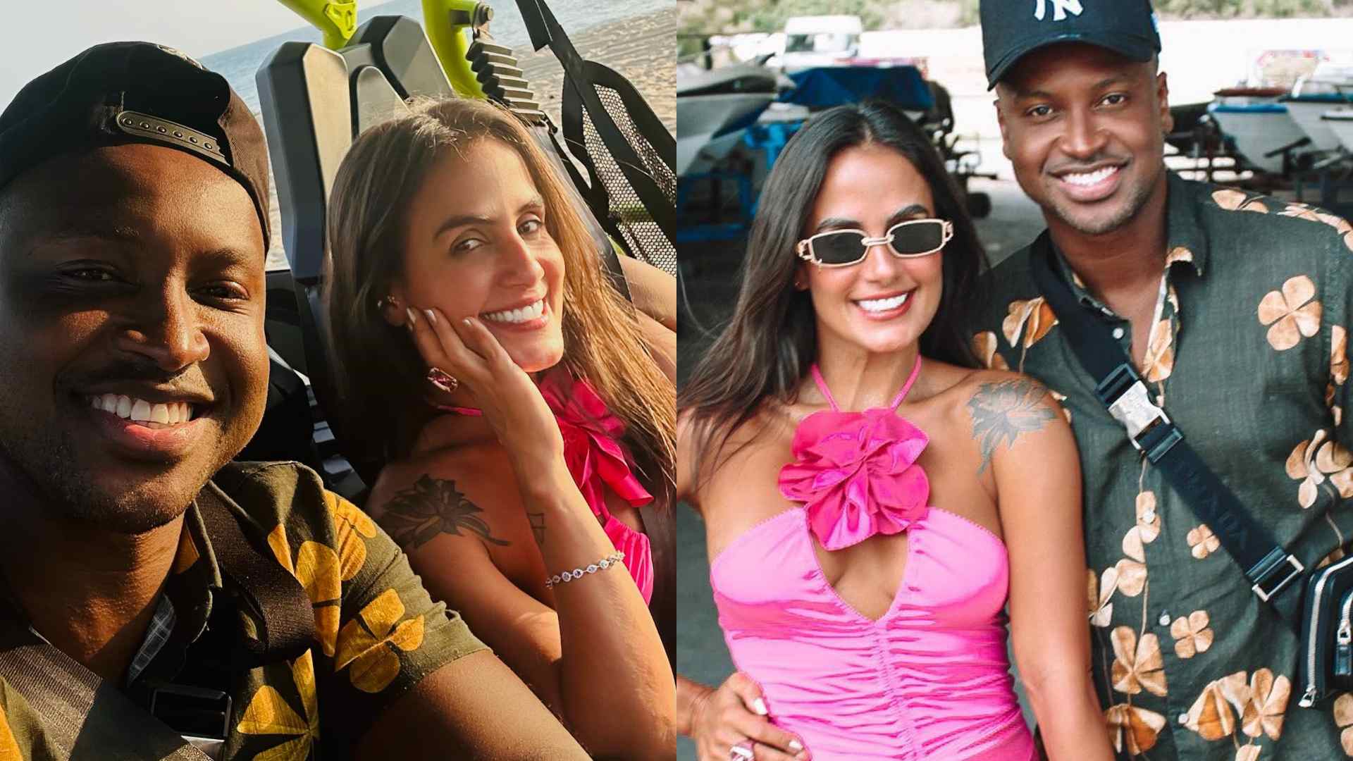 Carol Peixinho aposta em vestido com fenda ousada para passeio com Thiaguinho