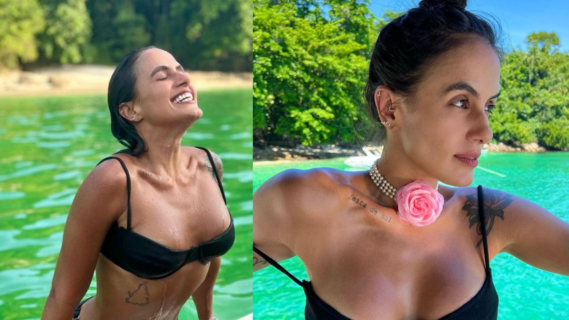 Carol Peixinho resgata compilado de cliques indiscretos na praia: “Sereia!”