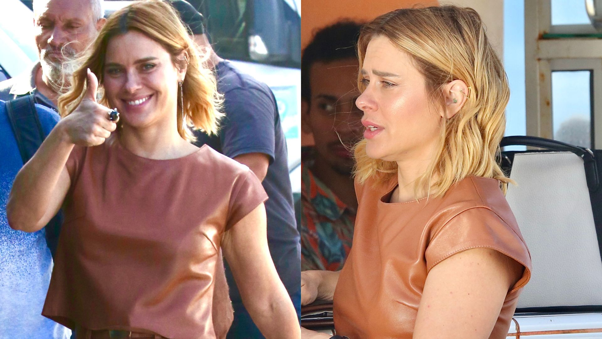 Com pernões à mostra, Carolina Dieckmann grava novela no Rio de Janeiro