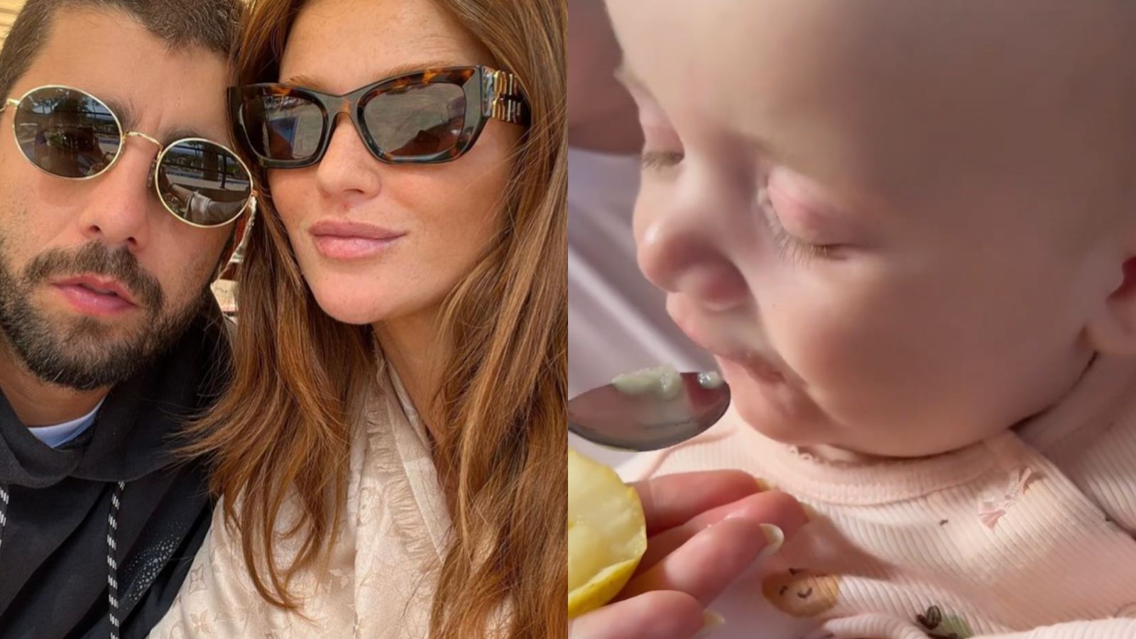 Cintia Dicker encanta ao mostrar Aurora comendo frutinha pela primeira vez