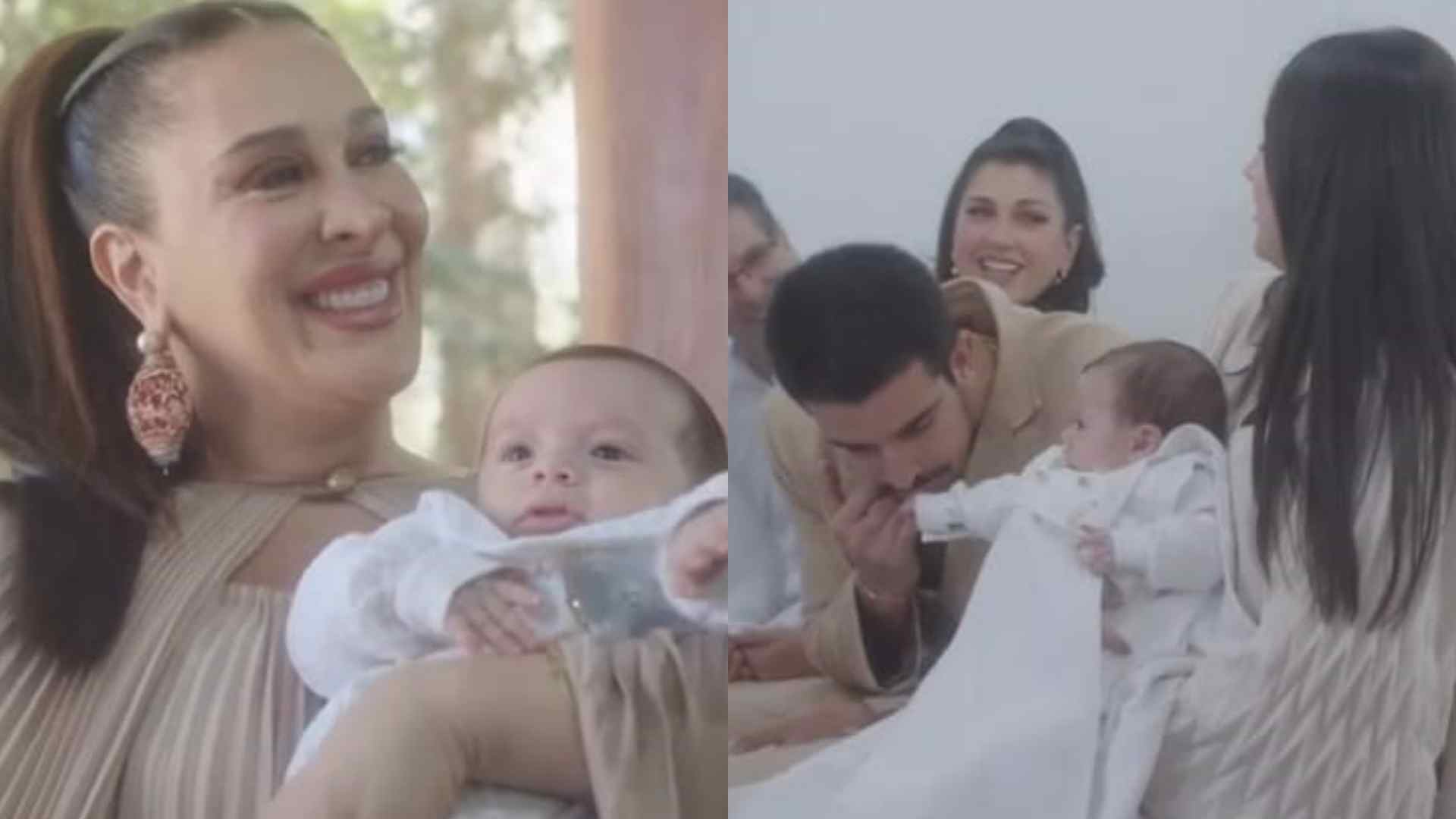 Claudia Raia encanta ao postar vídeo do batizado do filho caçula, Luca: “Foi lindo”