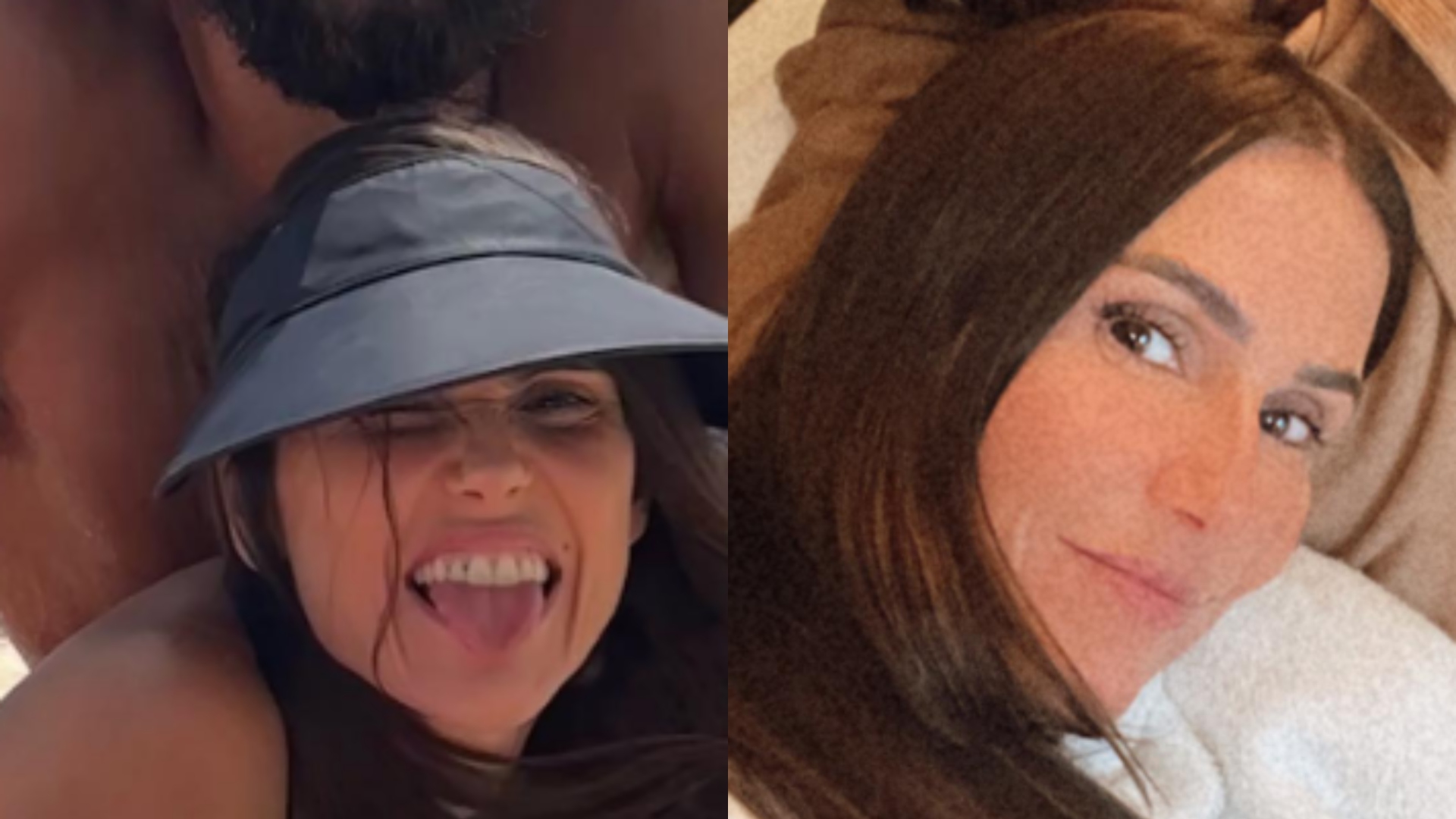 Deborah Secco brinca ao posar ao lado do marido: ‘Expectativa x realidade’