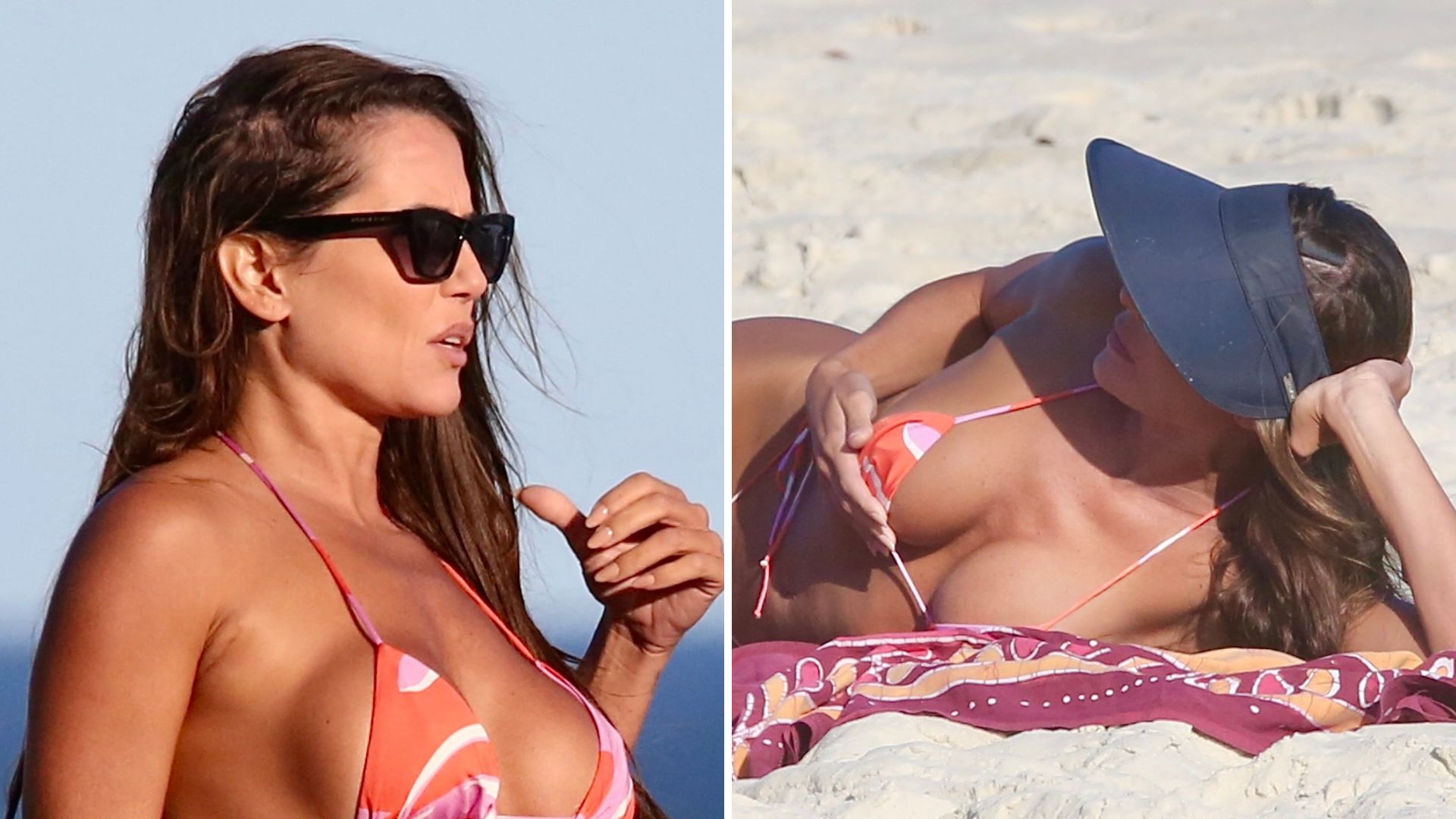 Escândalo! Deborah Secco é flagrada na praia com o shortinho jeans aberto