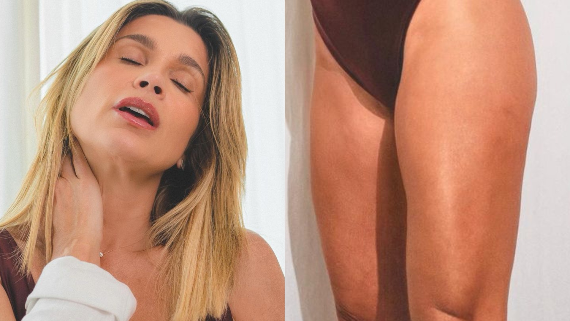 De calcinha e top, Flávia Alessandra escandaliza com corpo esculpido: ”Deusa”
