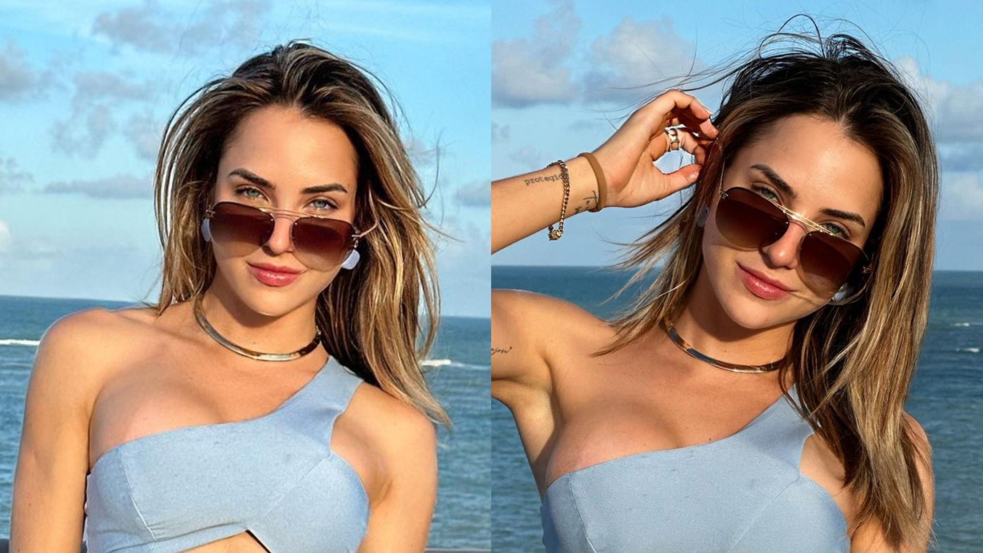 De saia curtinha e top, Gabi Martins impressiona ao exibir cinturinha: ”Uma boneca”