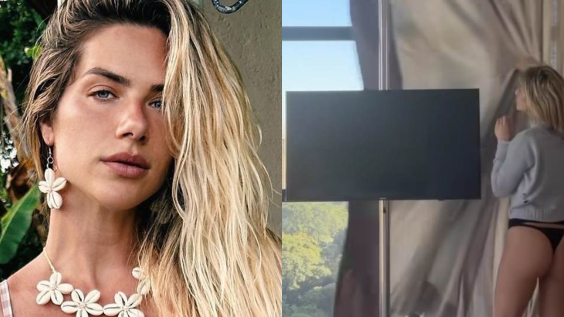 De calcinha, Giovanna Ewbank levanta da cama e para tudo: ”Bom dia”
