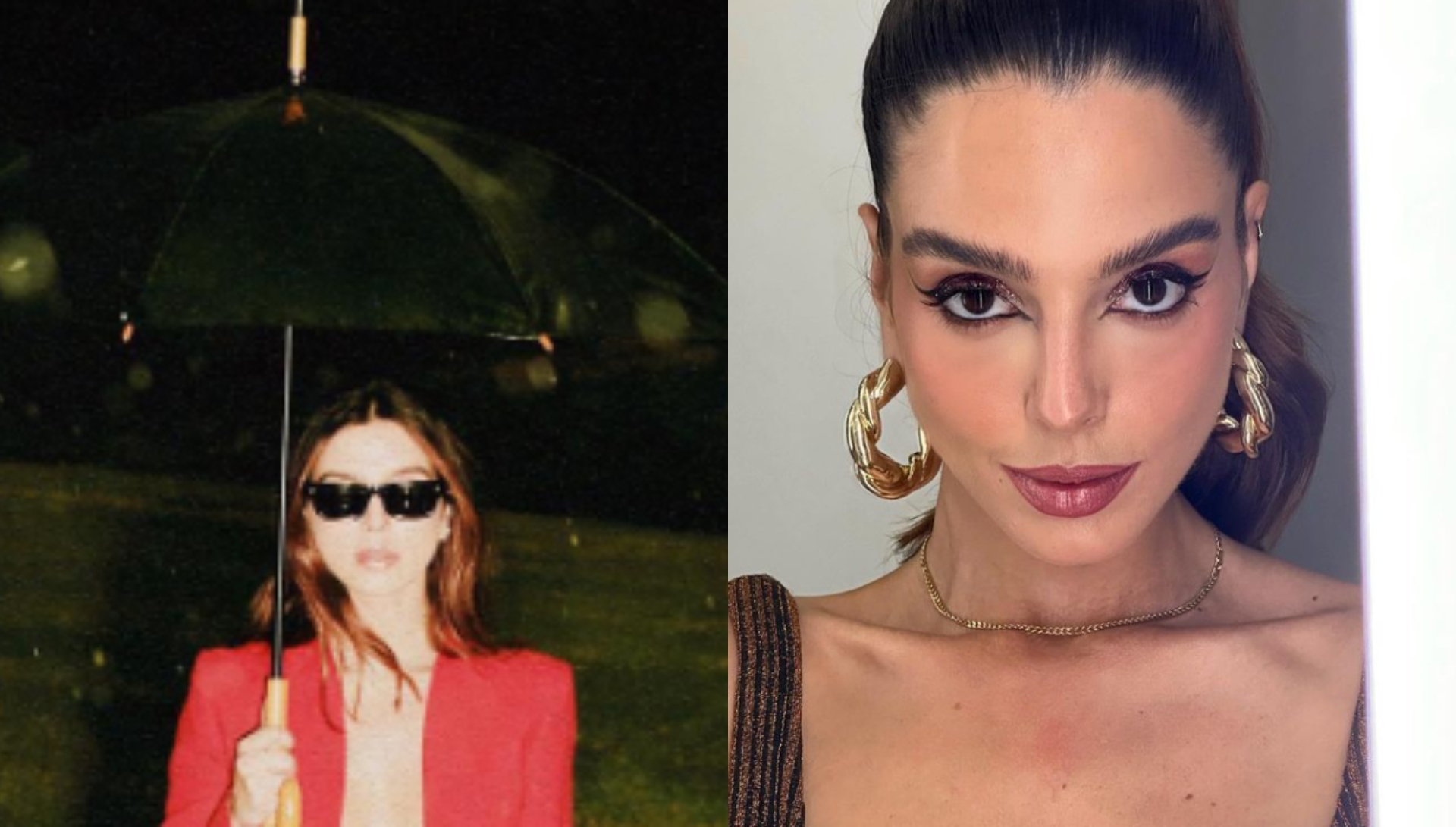 Quase sem roupa, Giovanna Lancellotti posa debaixo de chuva e exibe decote comprometedor