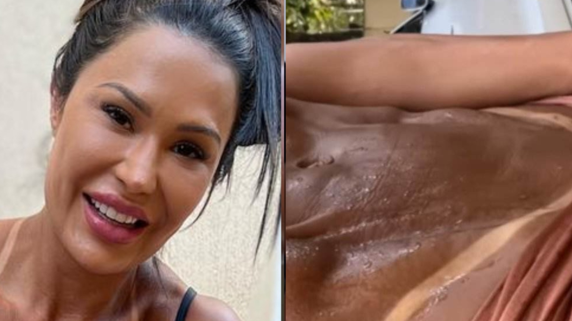 Gracyanne Barbosa abaixa a calça e revela bronzeado em parte íntima