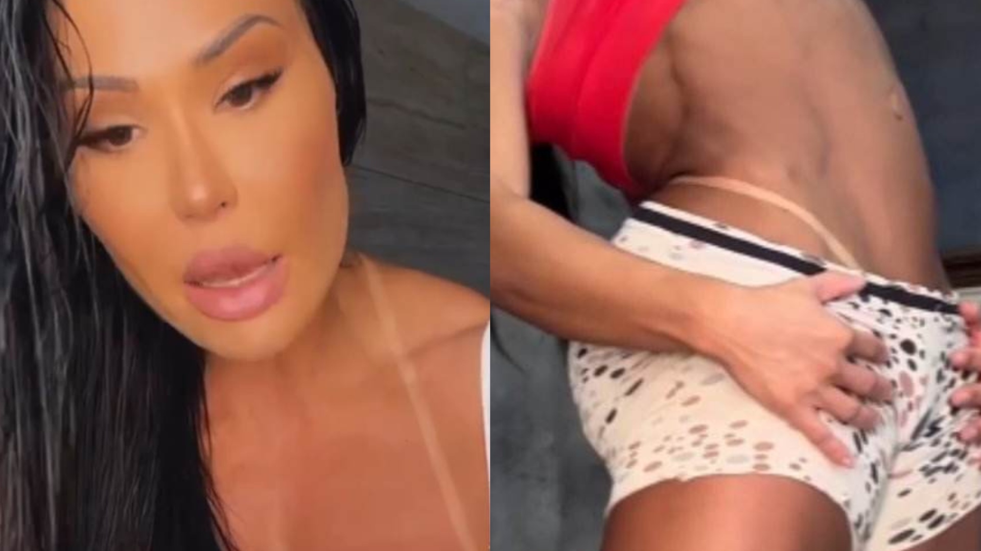Sem calcinha, Gracyanne Barbosa abaixa shortinhos e quase mostra demais