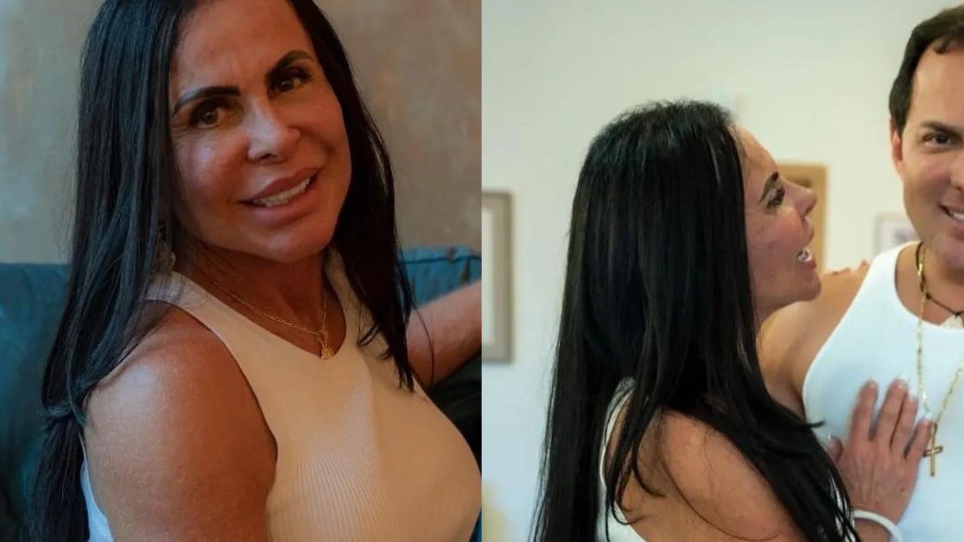 Gretchen posa coladinha e rasga elogios ao marido: ”A vida com você é pura leveza”