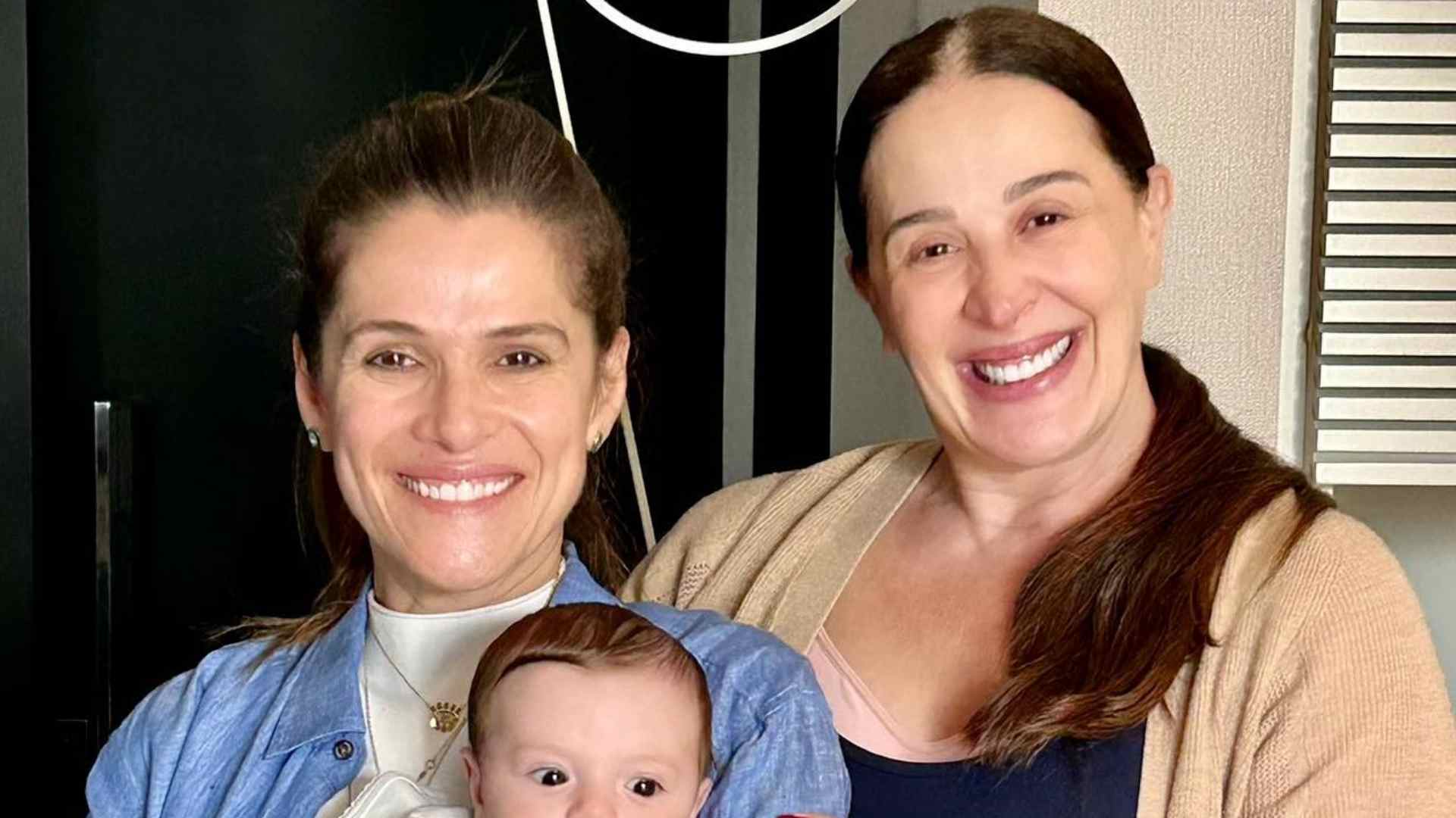 Ingrid Guimarães se derrete ao visitar Claudia Raia e Luca: “Fofura”