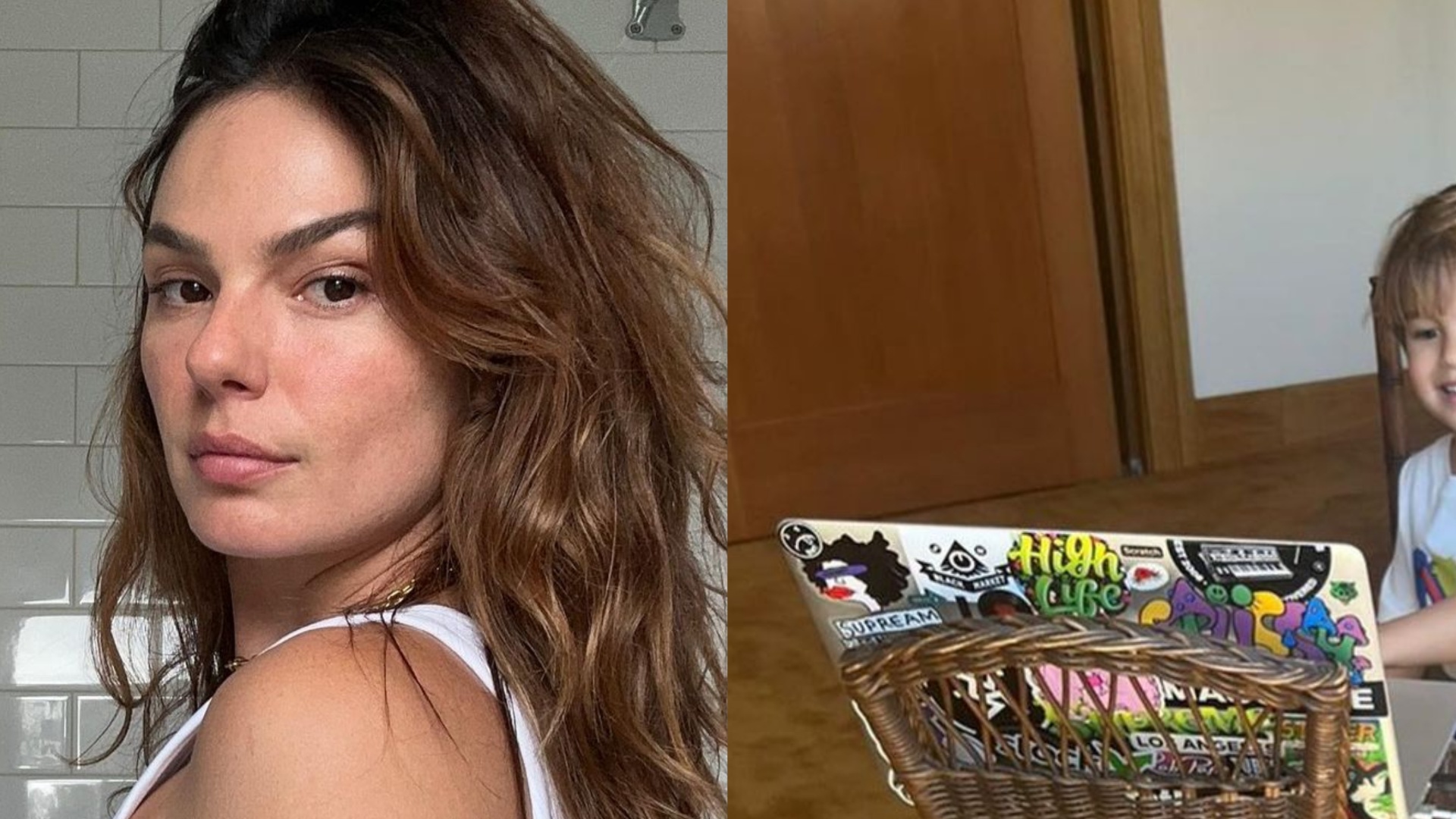 Isis Valverde posta vídeo do filho Rael brincando de DJ e fãs comparam: ”Carinha da mamãe”